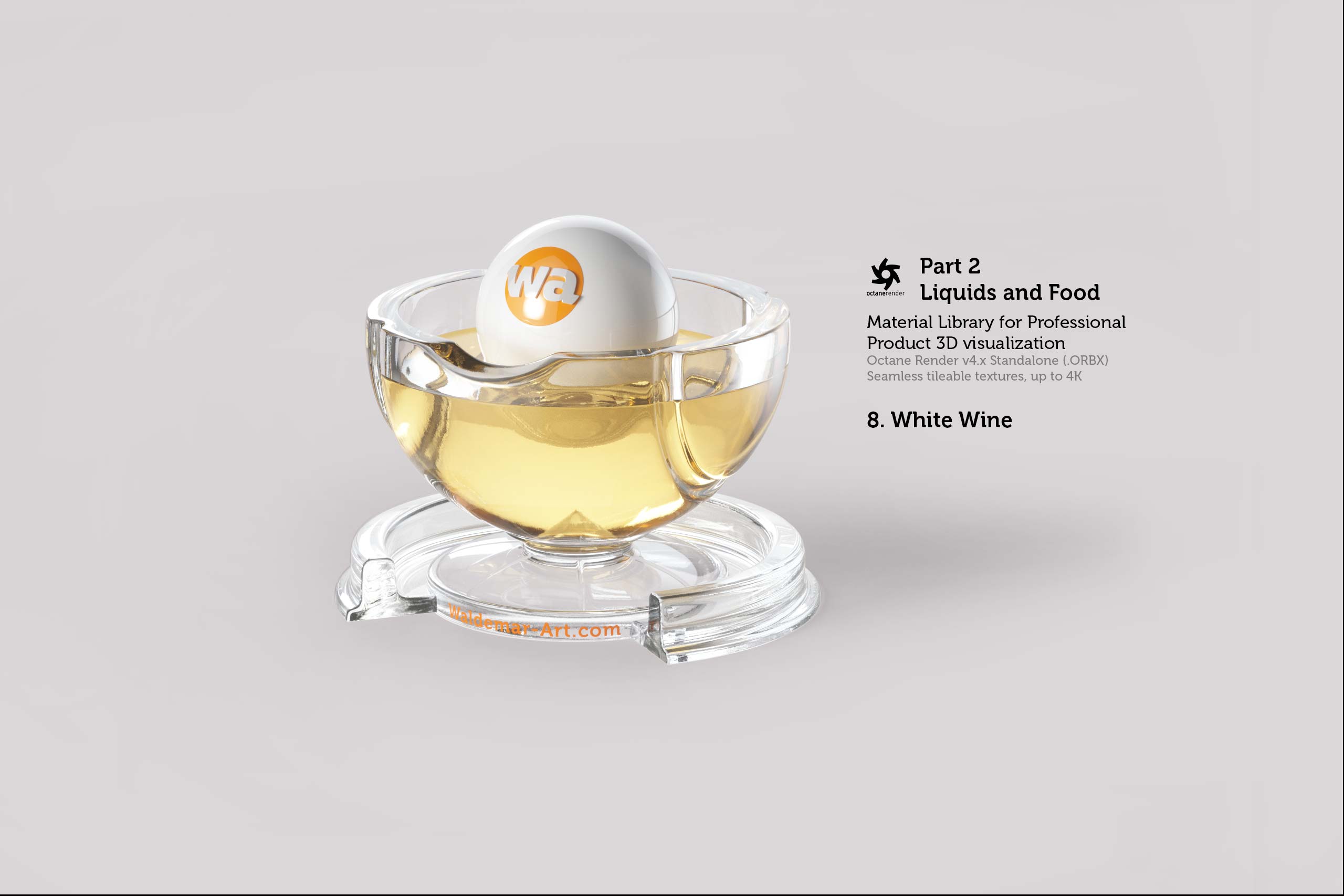 Octane 4+ Standalone Materials Pack 2 - Liquids and Food [27 items] (Jam, Butter, Milk, Yoghurt, Pesto, Honey, Beer, Wine etc)