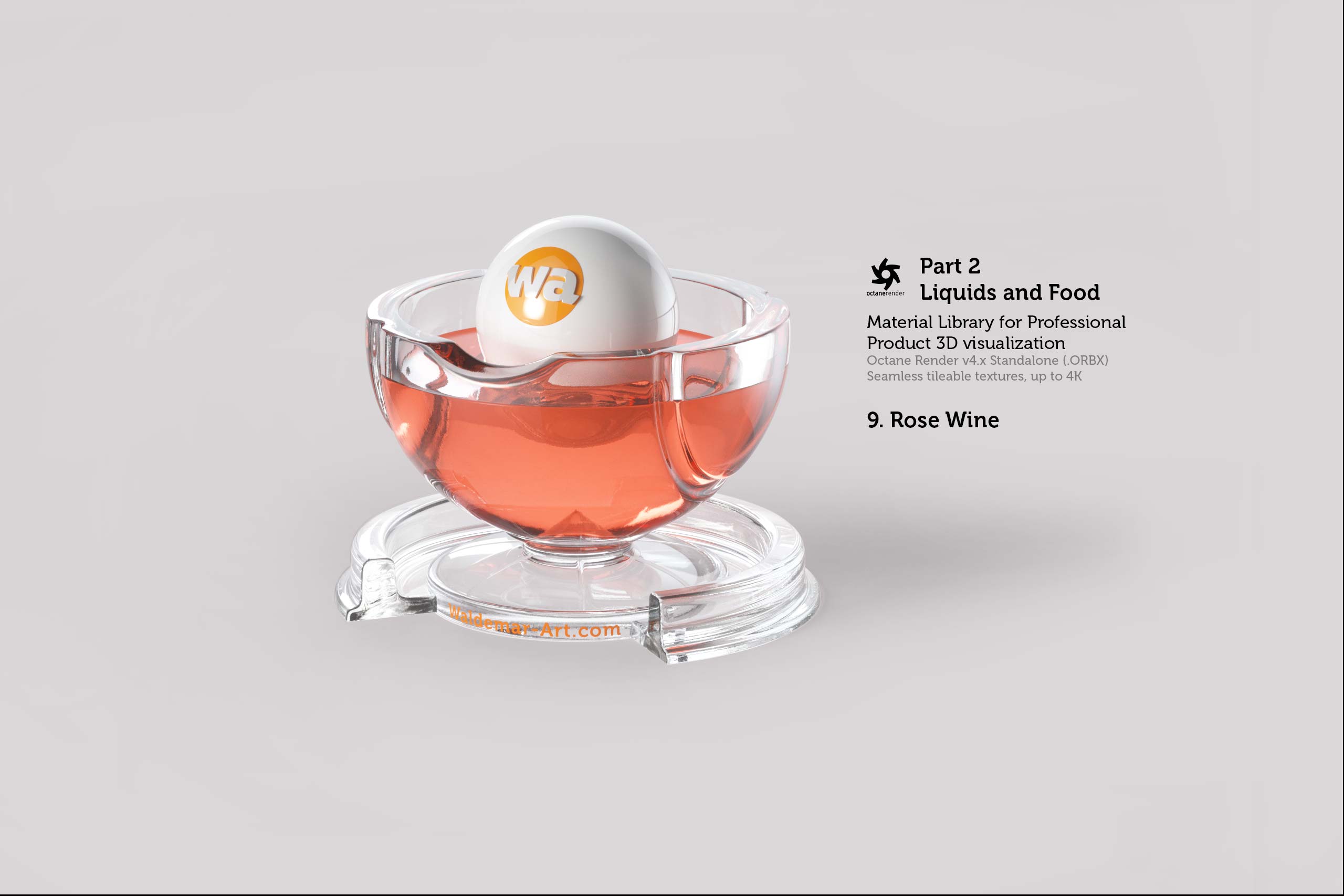 Octane 4+ Standalone Materials Pack 2 - Liquids and Food [27 items] (Jam, Butter, Milk, Yoghurt, Pesto, Honey, Beer, Wine etc)