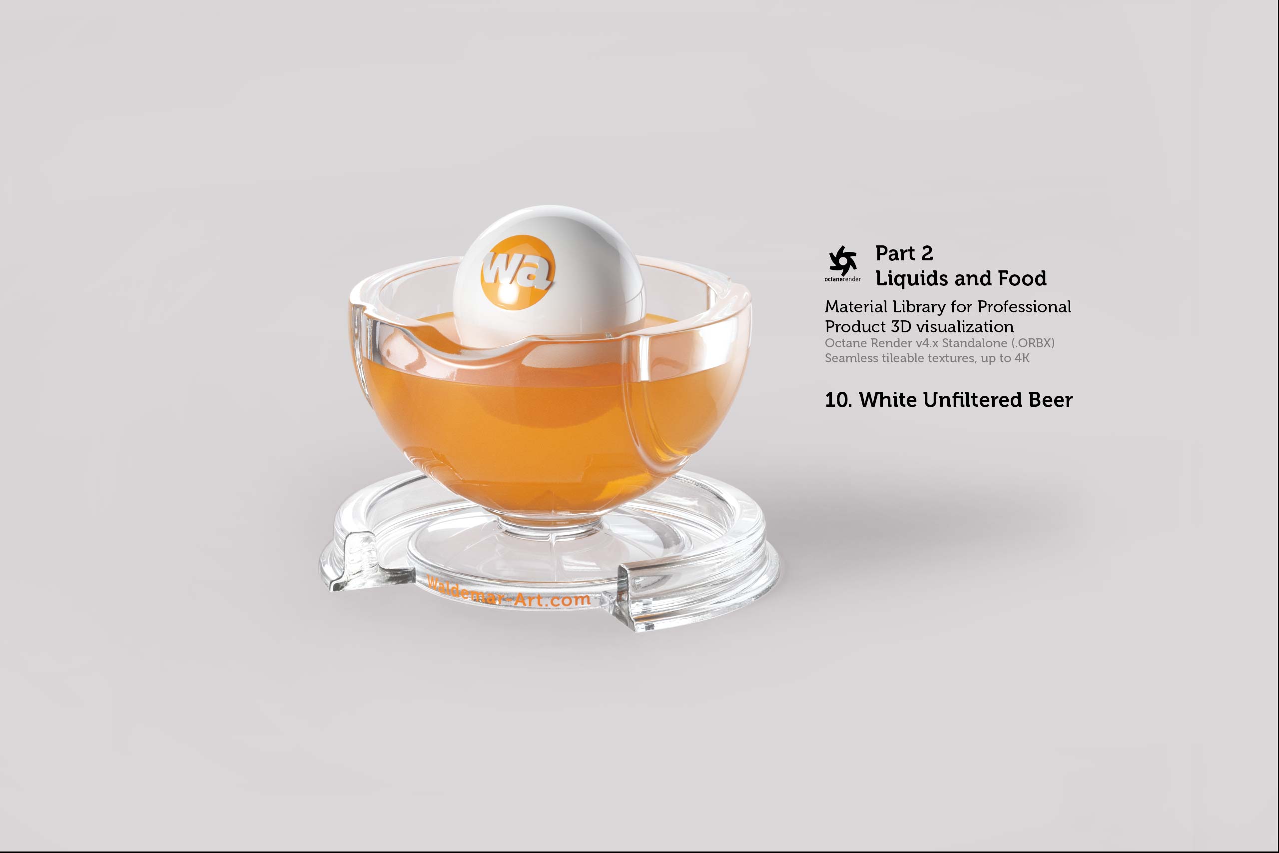 Octane 4+ Standalone Materials Pack 2 - Liquids and Food [27 items] (Jam, Butter, Milk, Yoghurt, Pesto, Honey, Beer, Wine etc)