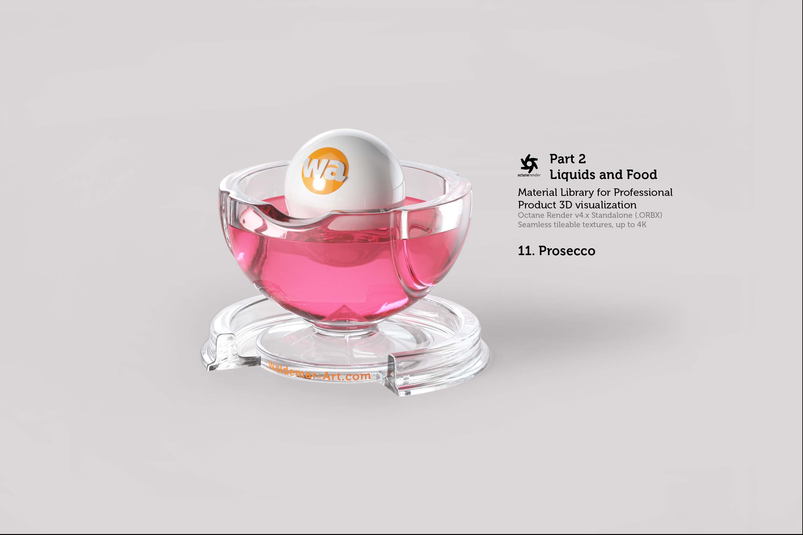 Octane 4+ Standalone Materials Pack 2 - Liquids and Food [27 items] (Jam, Butter, Milk, Yoghurt, Pesto, Honey, Beer, Wine etc)
