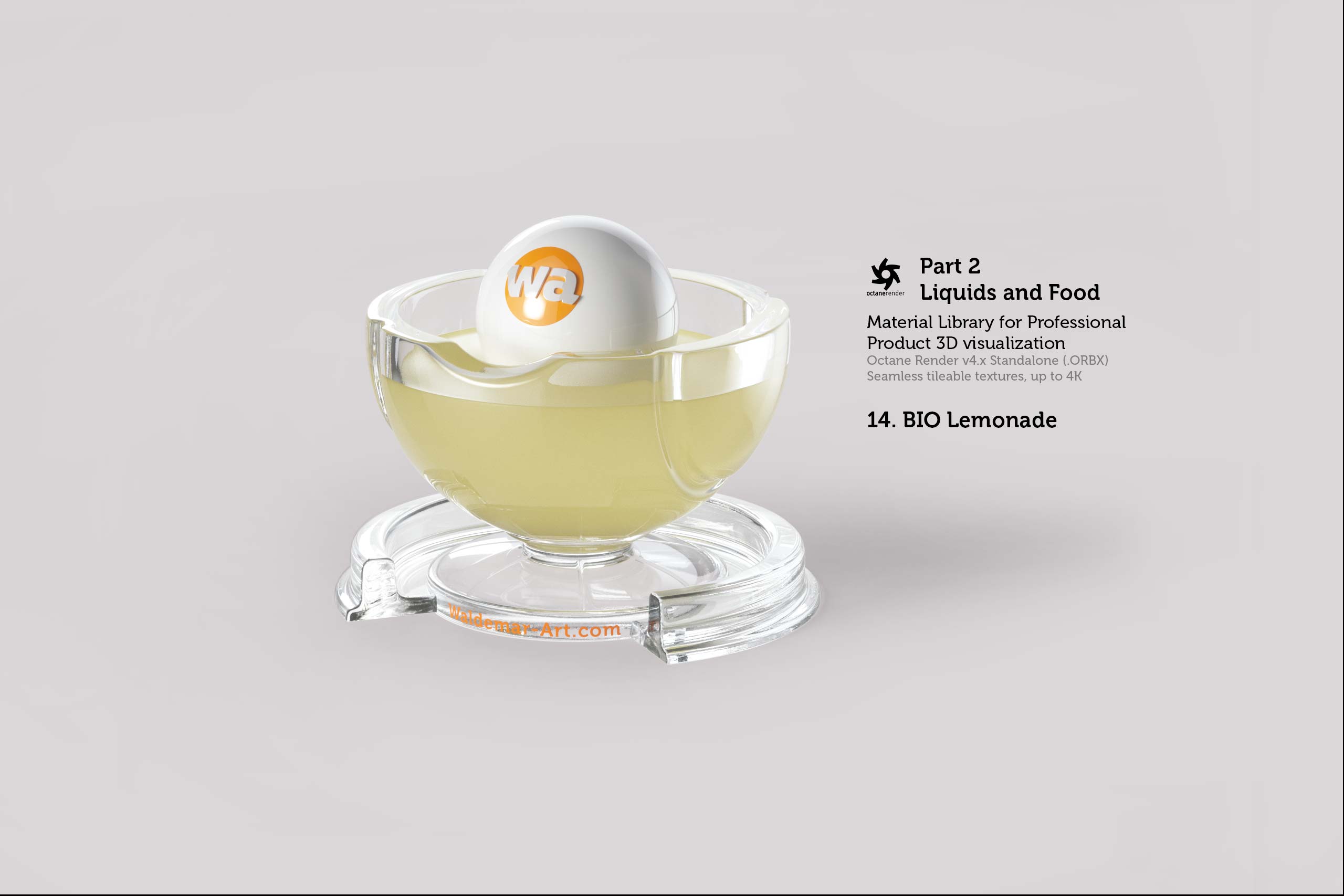 Octane 4+ Standalone Materials Pack 2 - Liquids and Food [27 items] (Jam, Butter, Milk, Yoghurt, Pesto, Honey, Beer, Wine etc)