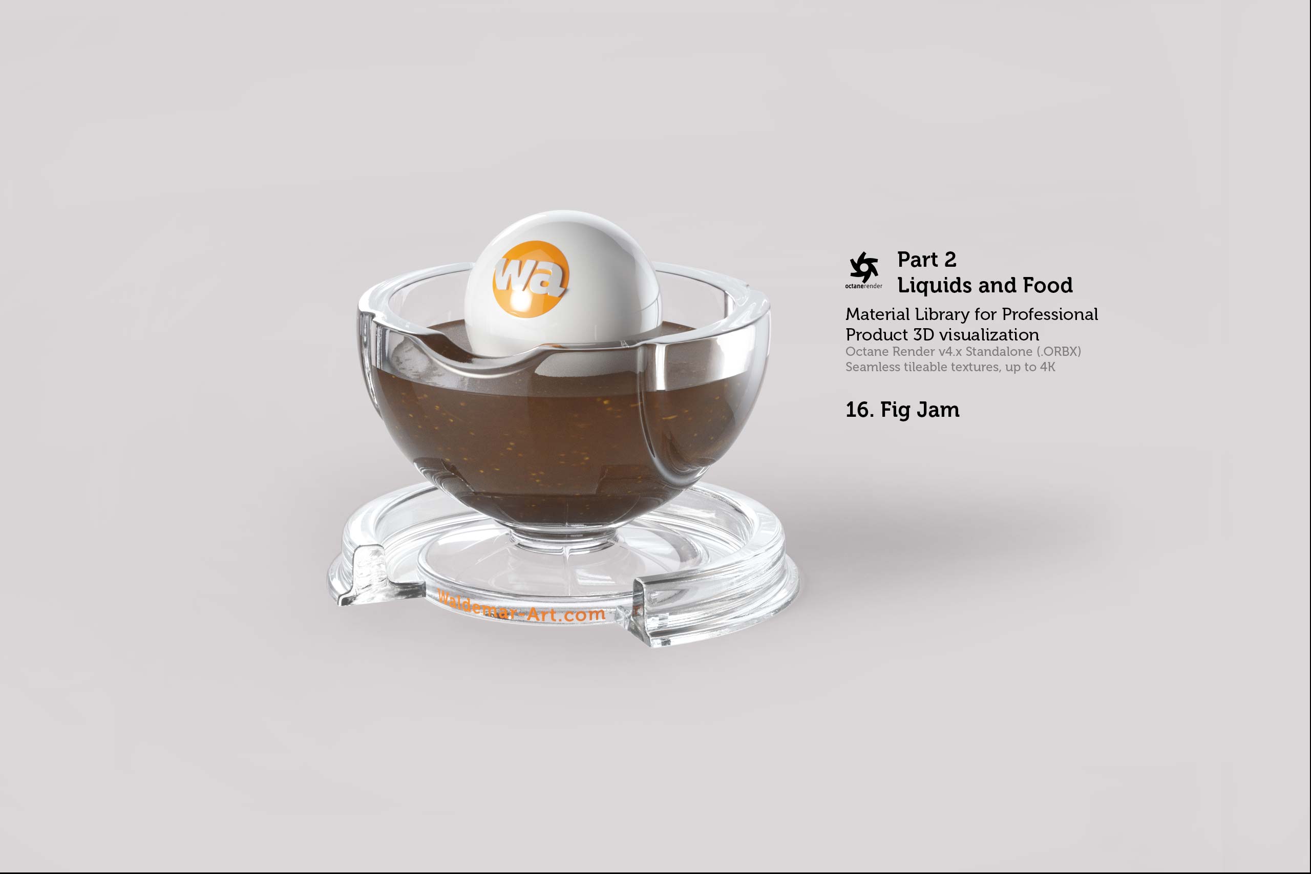 Octane 4+ Standalone Materials Pack 2 - Liquids and Food [27 items] (Jam, Butter, Milk, Yoghurt, Pesto, Honey, Beer, Wine etc)