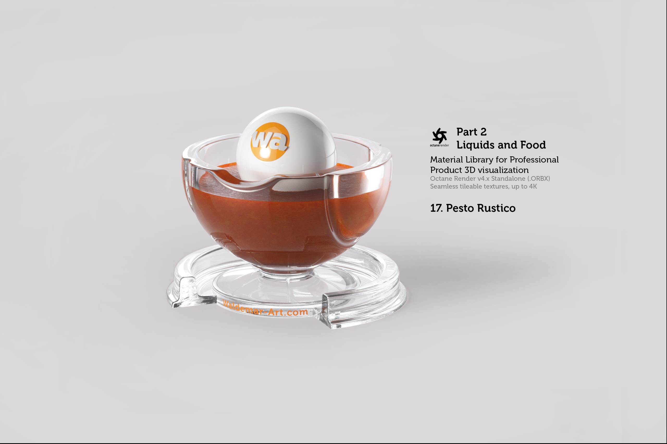 Octane 4+ Standalone Materials Pack 2 - Liquids and Food [27 items] (Jam, Butter, Milk, Yoghurt, Pesto, Honey, Beer, Wine etc)