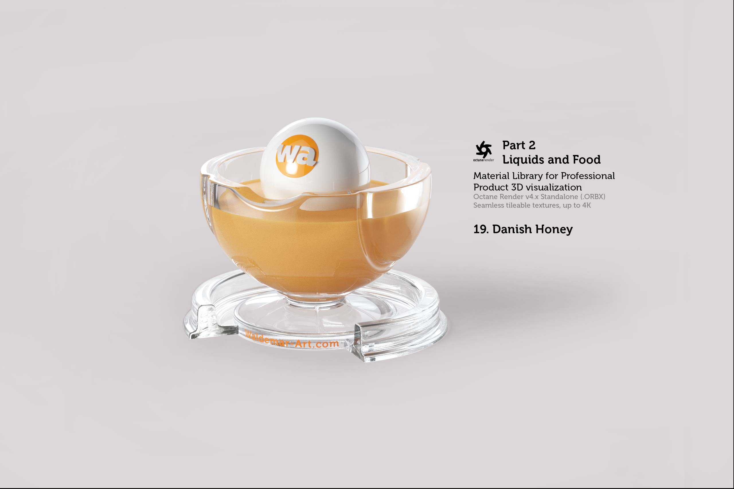 Octane 4+ Standalone Materials Pack 2 - Liquids and Food [27 items] (Jam, Butter, Milk, Yoghurt, Pesto, Honey, Beer, Wine etc)