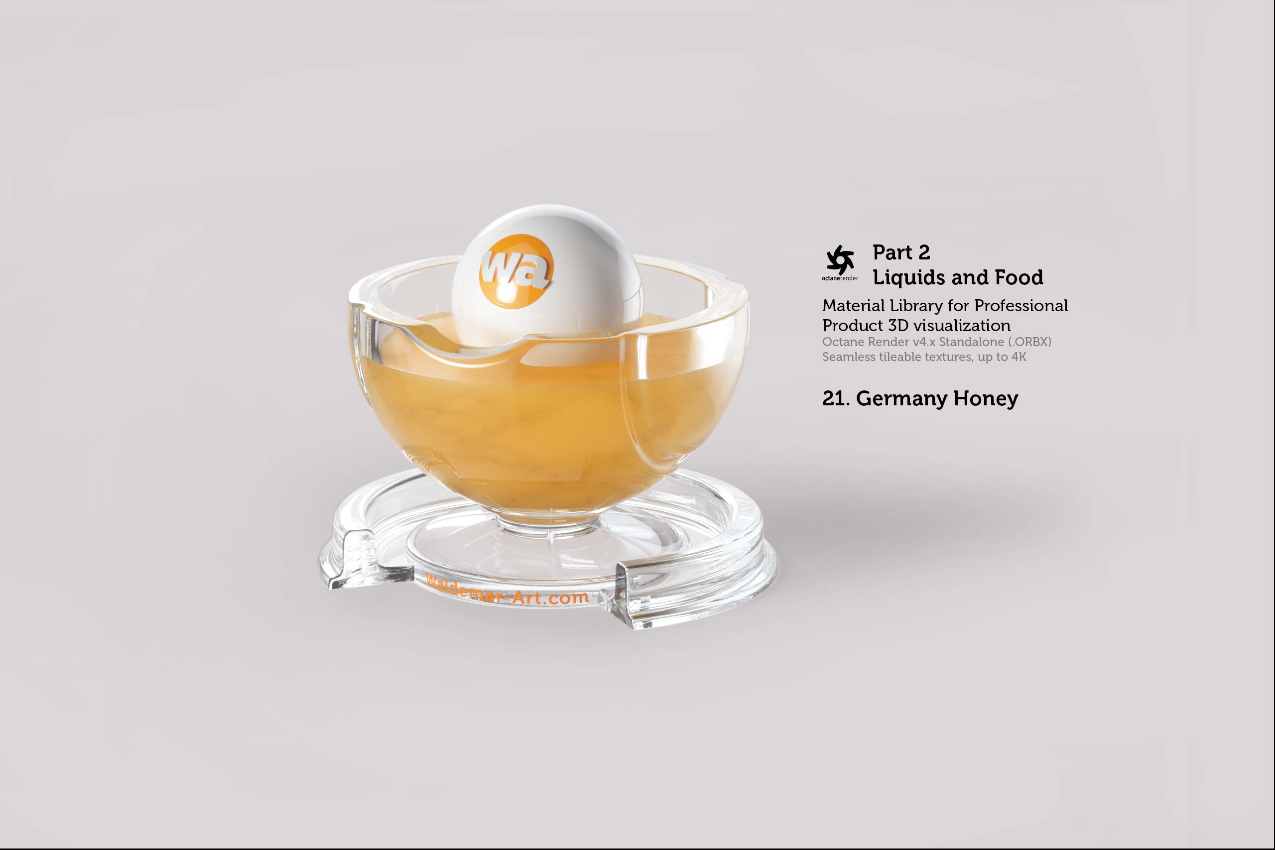 Octane 4+ Standalone Materials Pack 2 - Liquids and Food [27 items] (Jam, Butter, Milk, Yoghurt, Pesto, Honey, Beer, Wine etc)