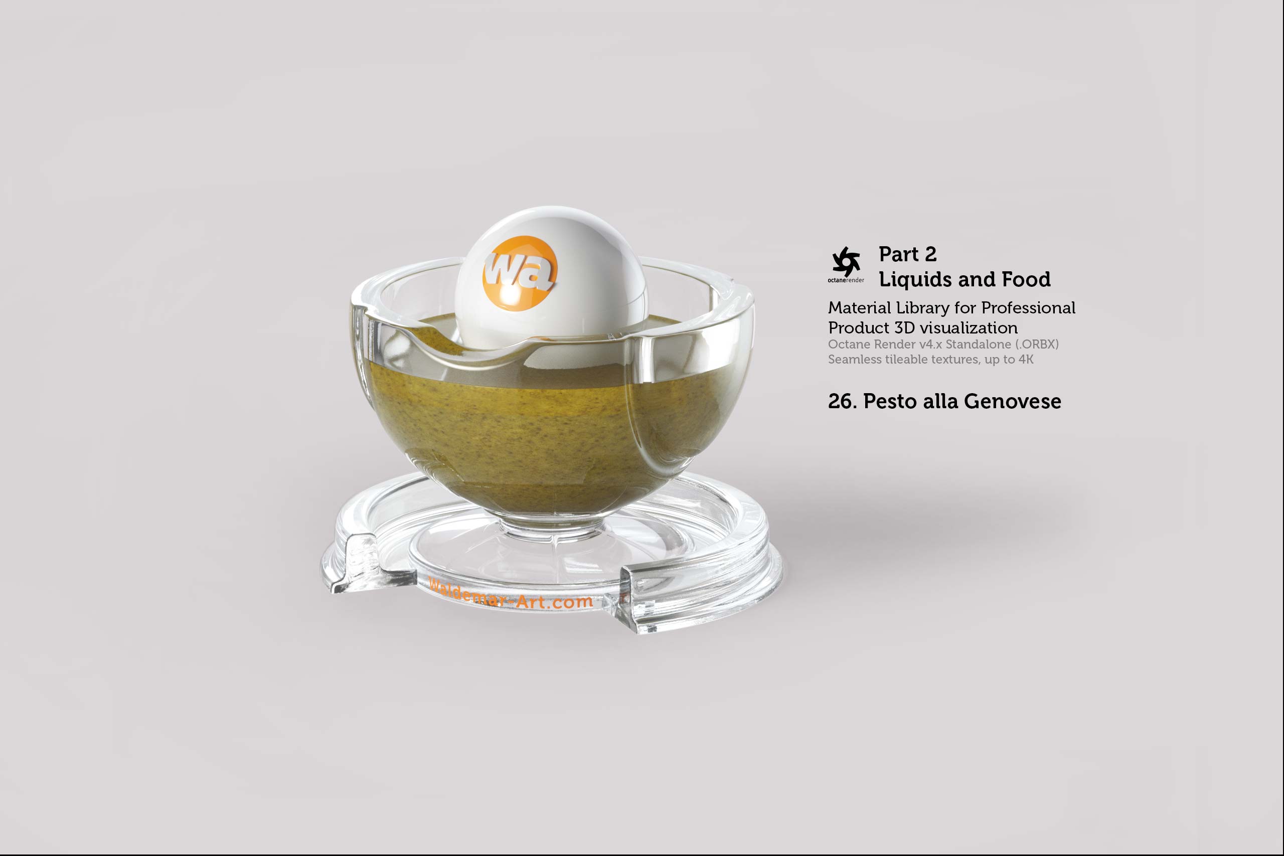 Octane 4+ Standalone Materials Pack 2 - Liquids and Food [27 items] (Jam, Butter, Milk, Yoghurt, Pesto, Honey, Beer, Wine etc)