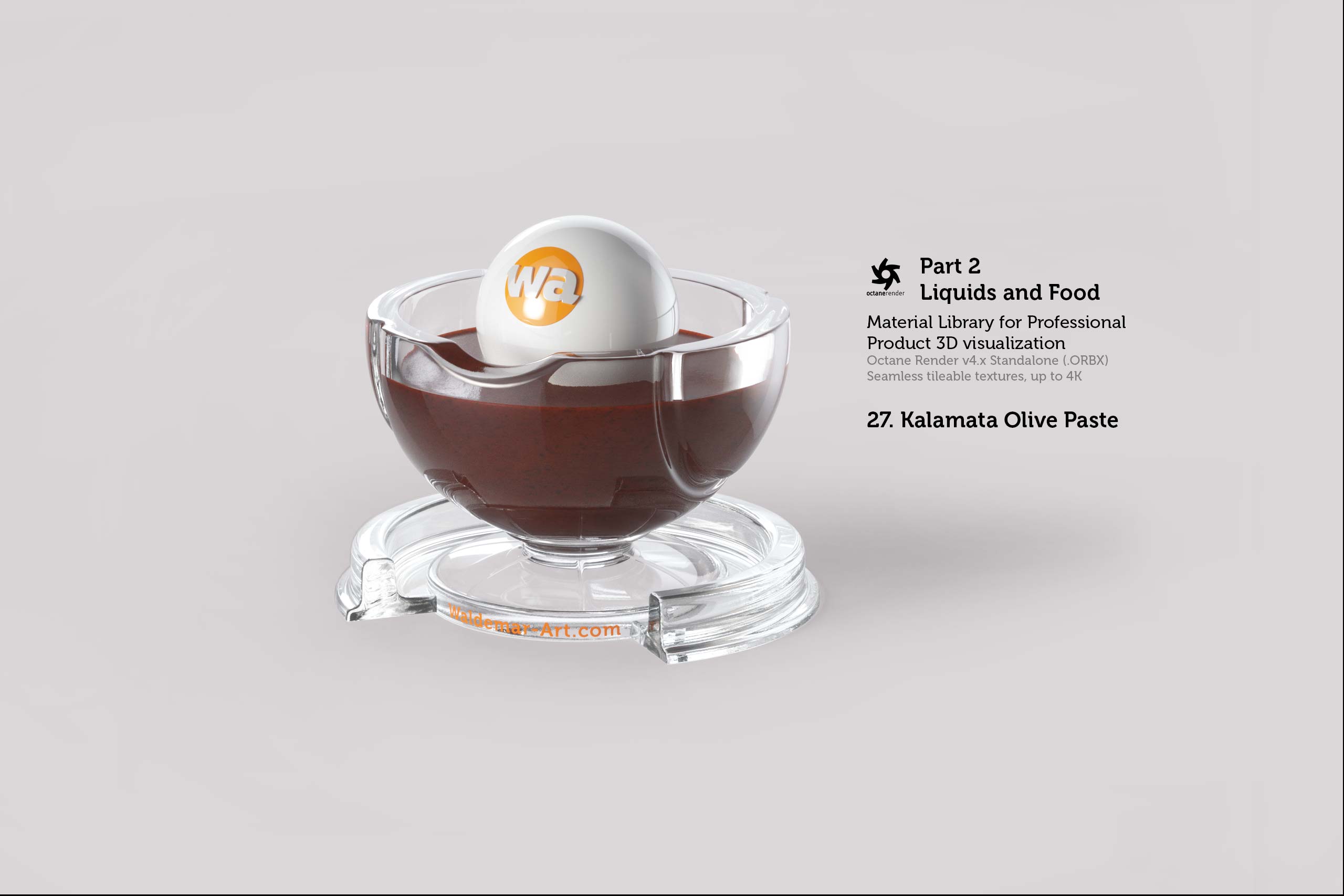 Octane 4+ Standalone Materials Pack 2 - Liquids and Food [27 items] (Jam, Butter, Milk, Yoghurt, Pesto, Honey, Beer, Wine etc)