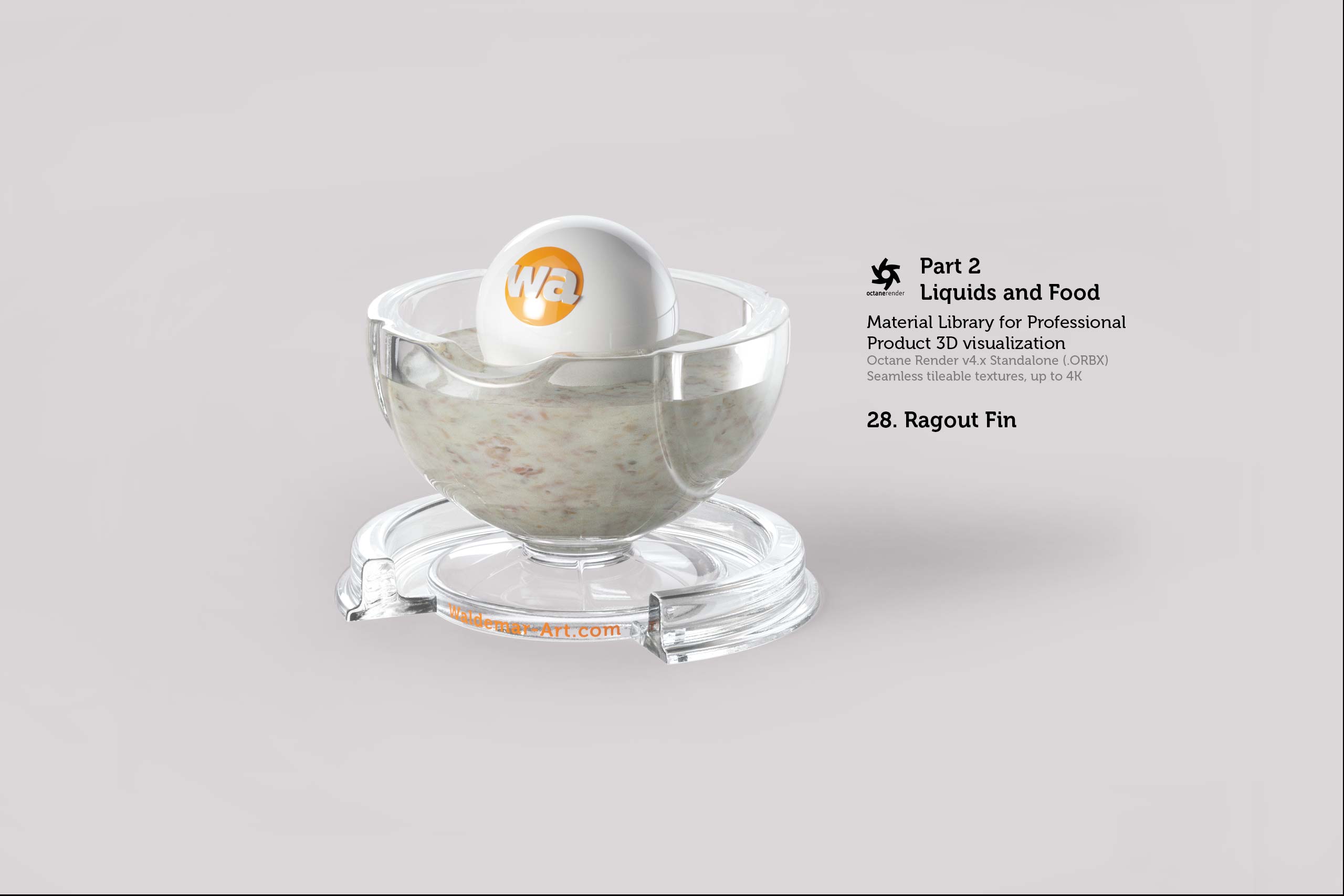 Octane 4+ Standalone Materials Pack 2 - Liquids and Food [27 items] (Jam, Butter, Milk, Yoghurt, Pesto, Honey, Beer, Wine etc)