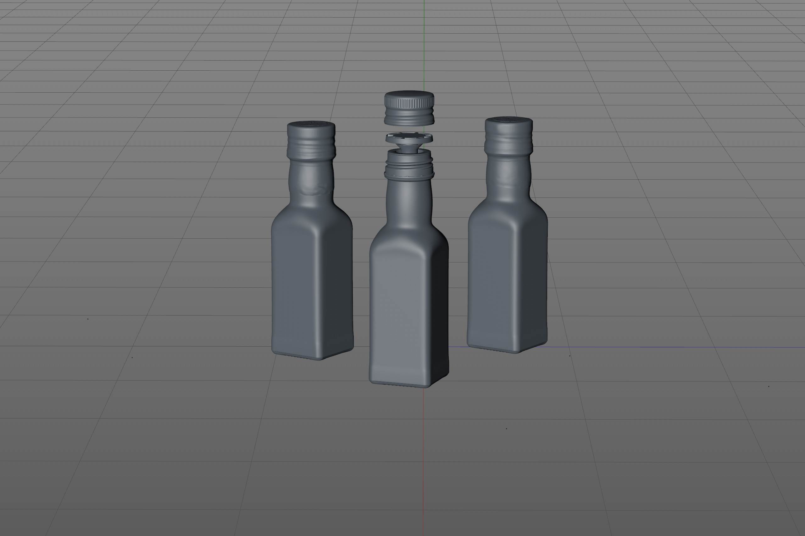 Olive oil square glass bottle 150ml Premium 3D model pack