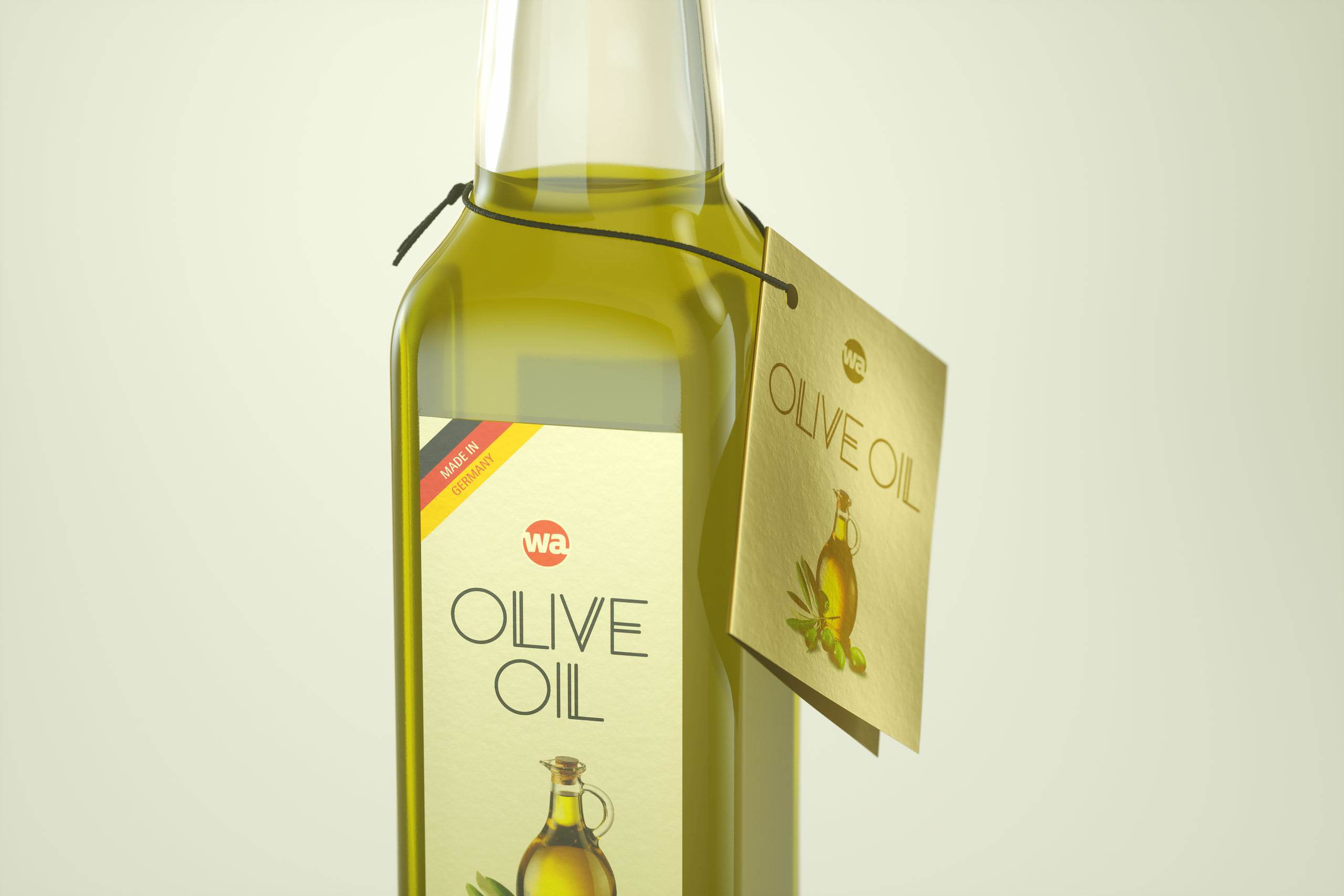 Olive oil square glass bottle 250ml Premium 3D model pack