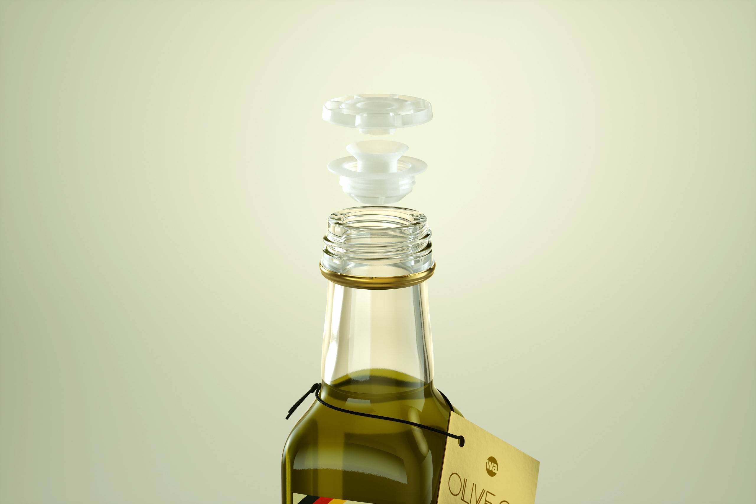 Olive oil square glass bottle 250ml Premium 3D model pack