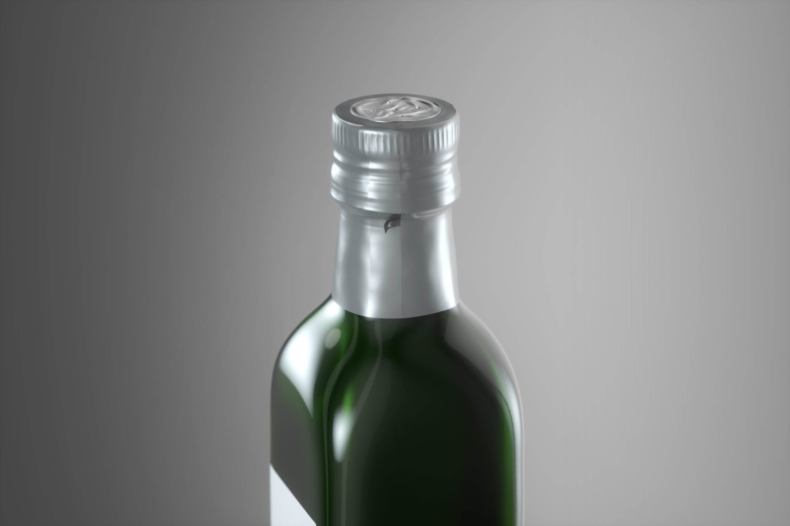 Premium packaging 3D model of the Olive Oil Square Glass Bottle 500ml