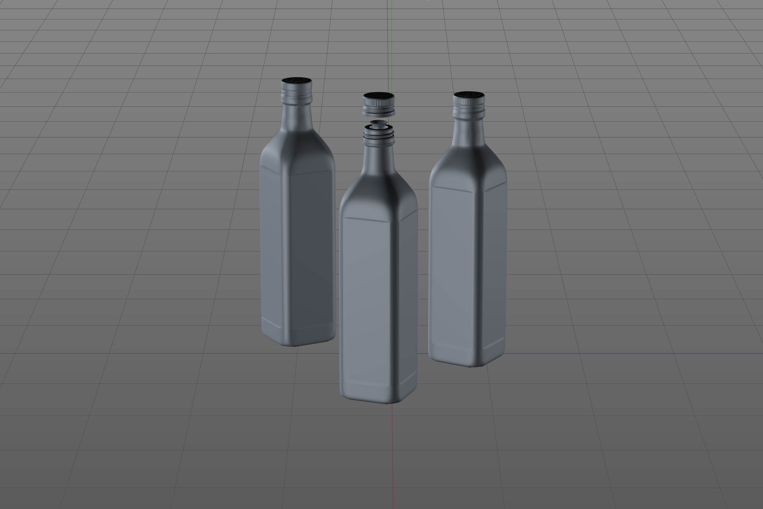 Premium packaging 3D model of the Olive Oil Square Glass Bottle 750ml