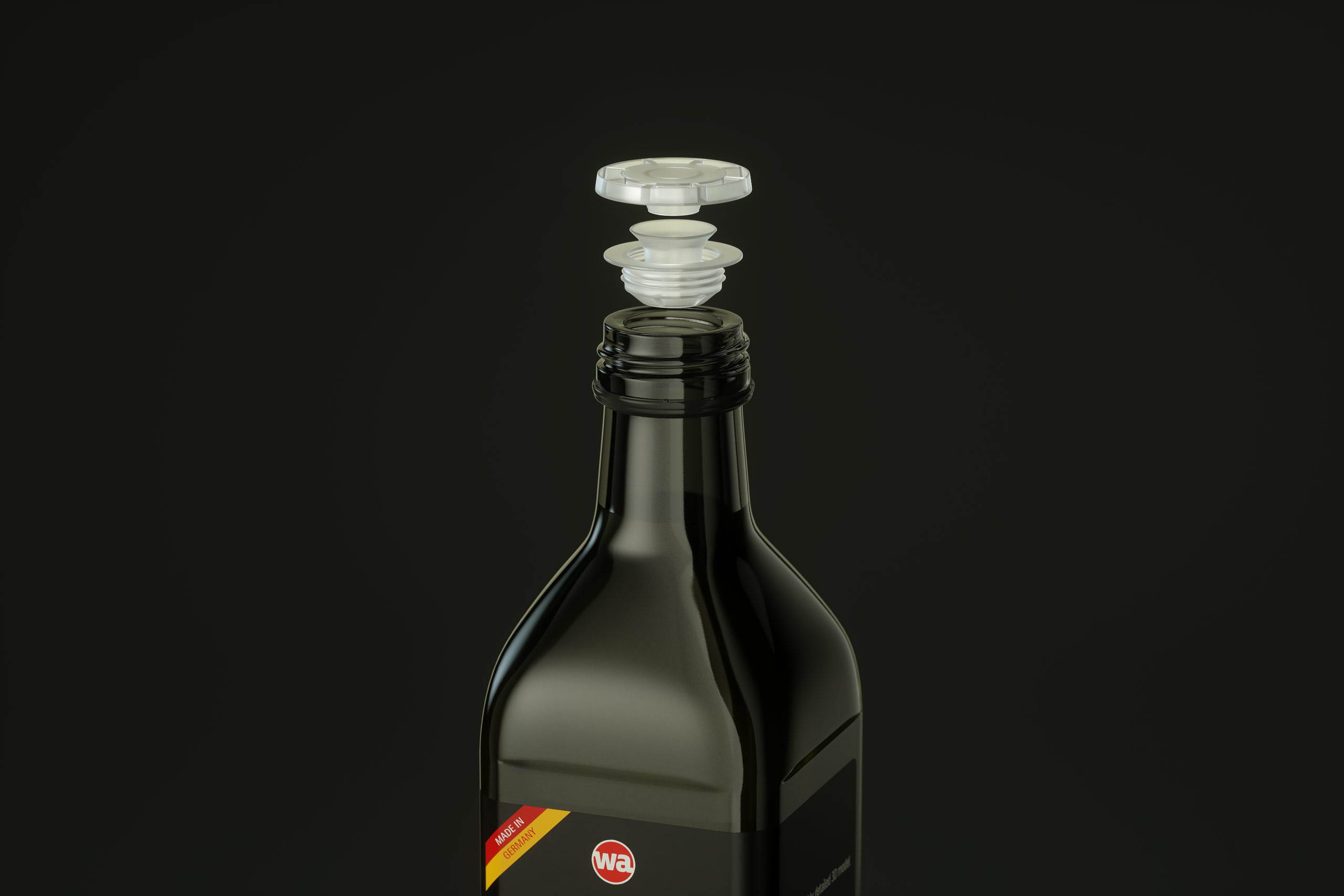 Premium packaging 3D model of the Olive Oil Square Glass Bottle 750ml