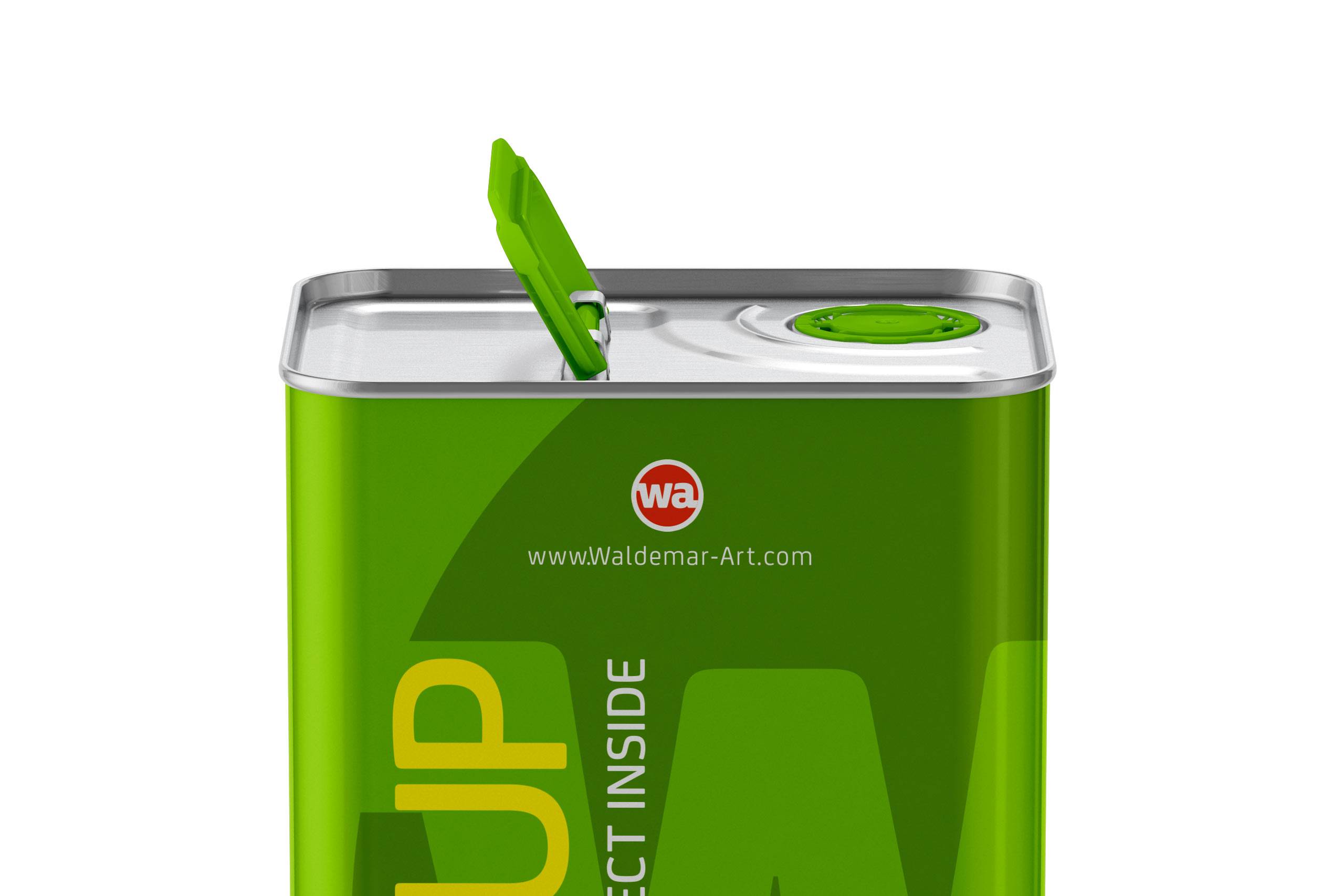 Olive Oil Metal Can 3Le Packaging Mockup Front View