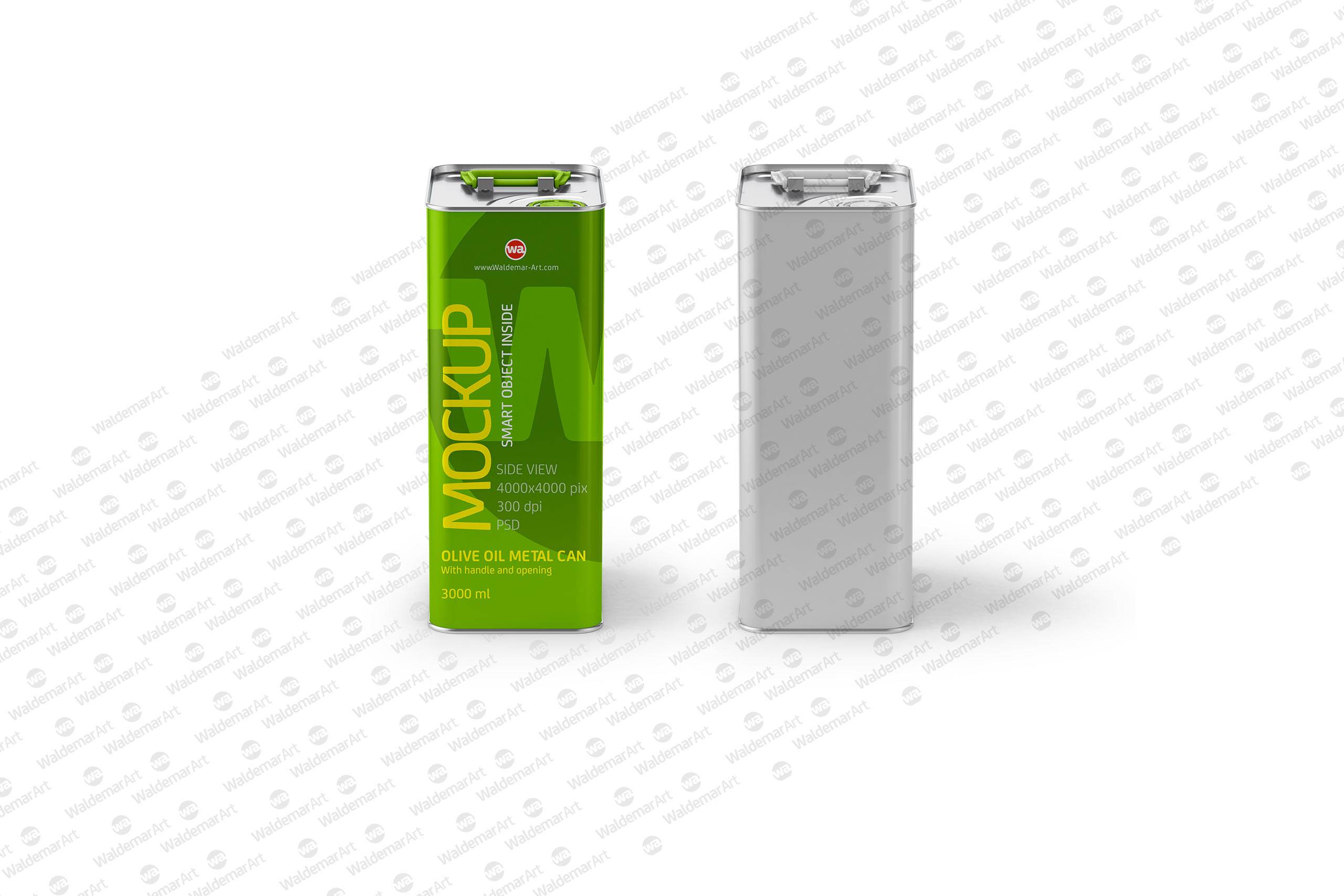 Packaging Mockup of an Olive Oil Metal Can 3Le Side View