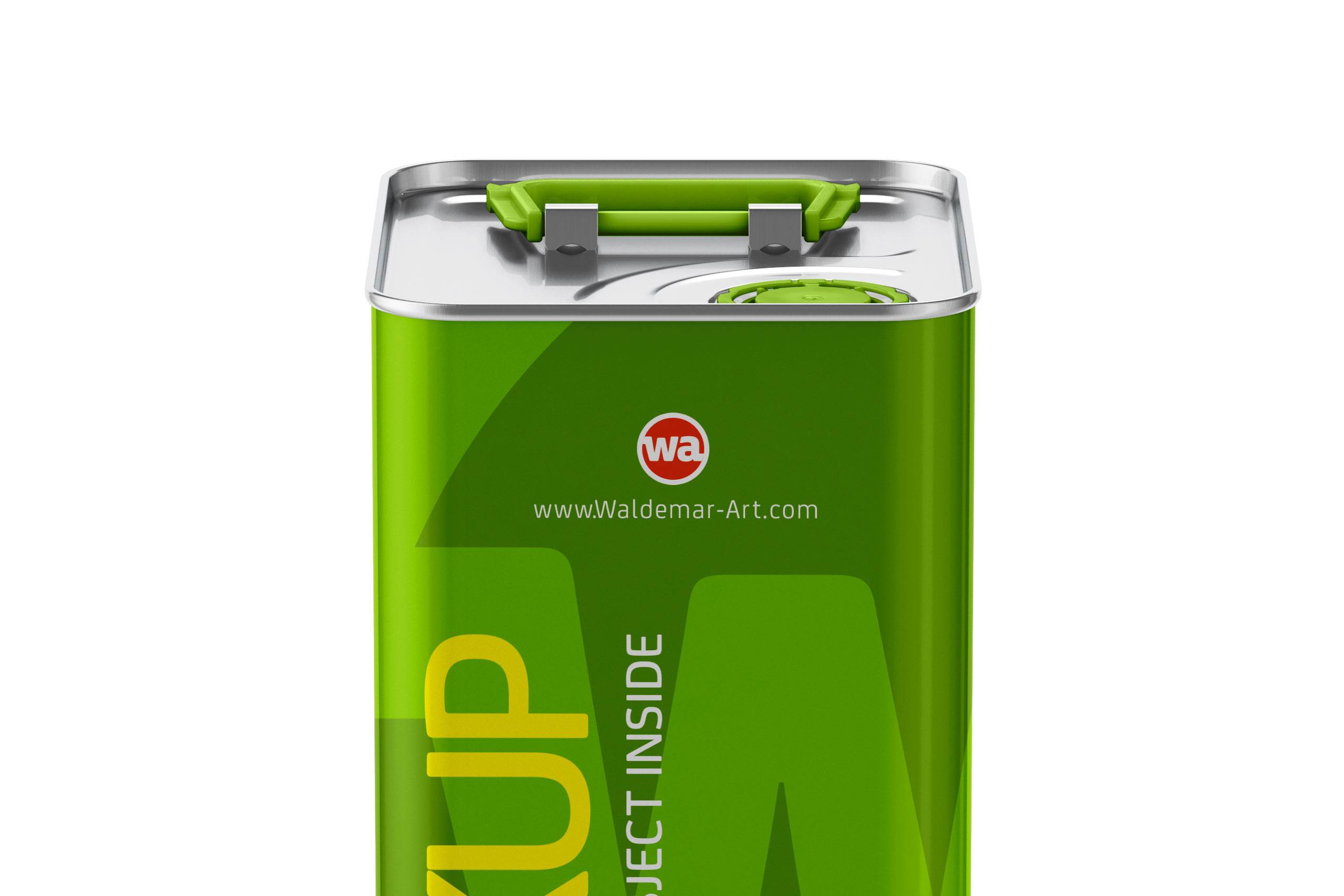Packaging Mockup of an Olive Oil Metal Can 3Le Side View