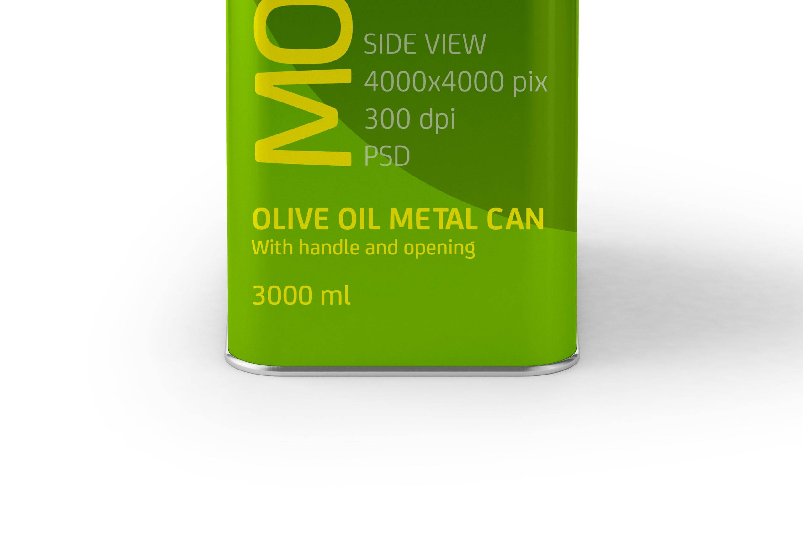 Packaging Mockup of an Olive Oil Metal Can 3Le Side View