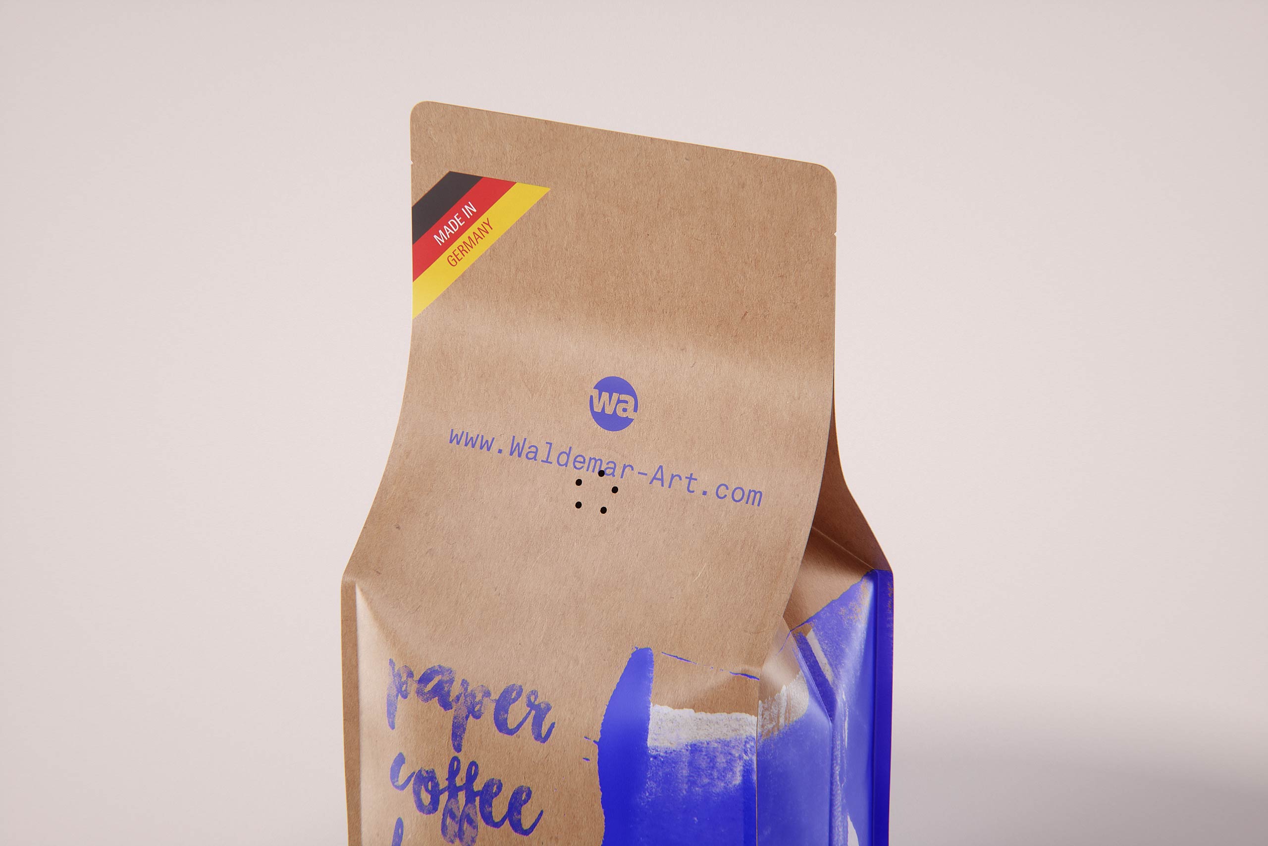 Paper Coffee Bag 1000g with stitches packaging 3D model