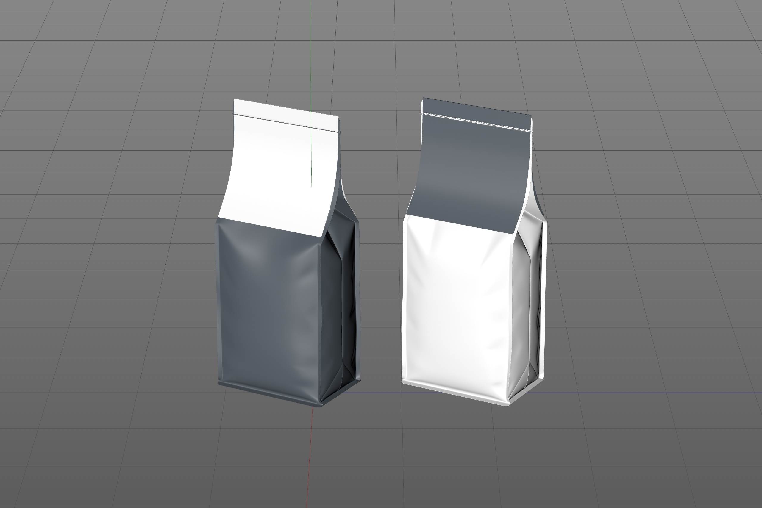 Paper Coffee Bag 1000g with stitches packaging 3D model