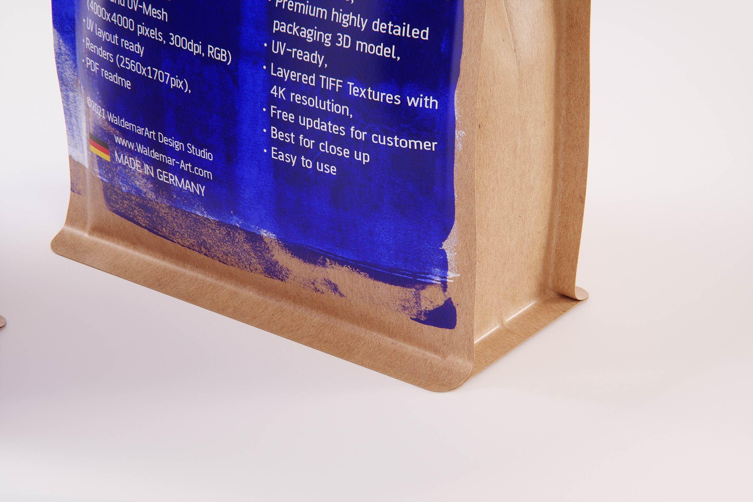 Paper Coffee Bag 250g with ZIP closure packaging 3D model