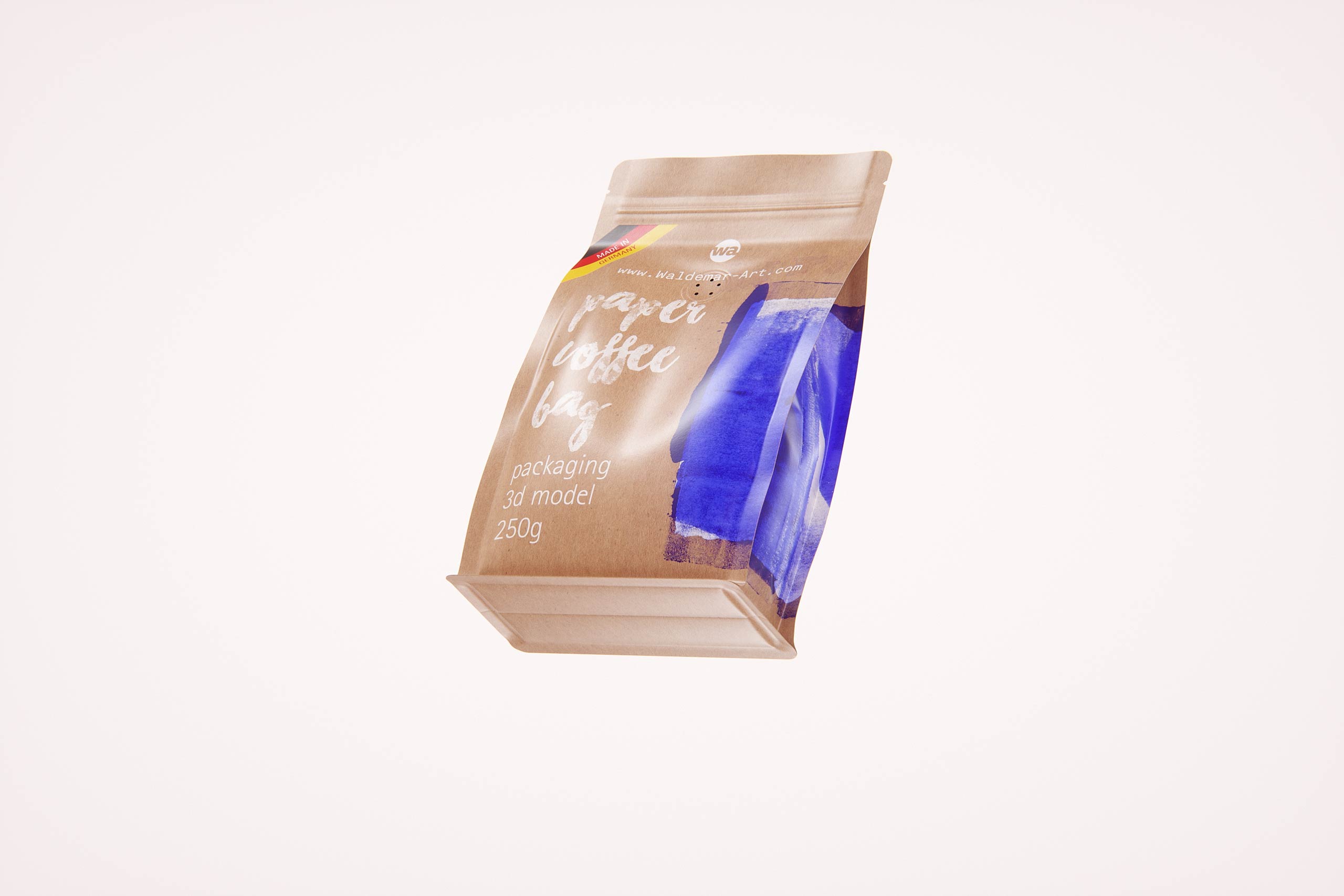 Paper Coffee Bag 250g with ZIP closure packaging 3D model