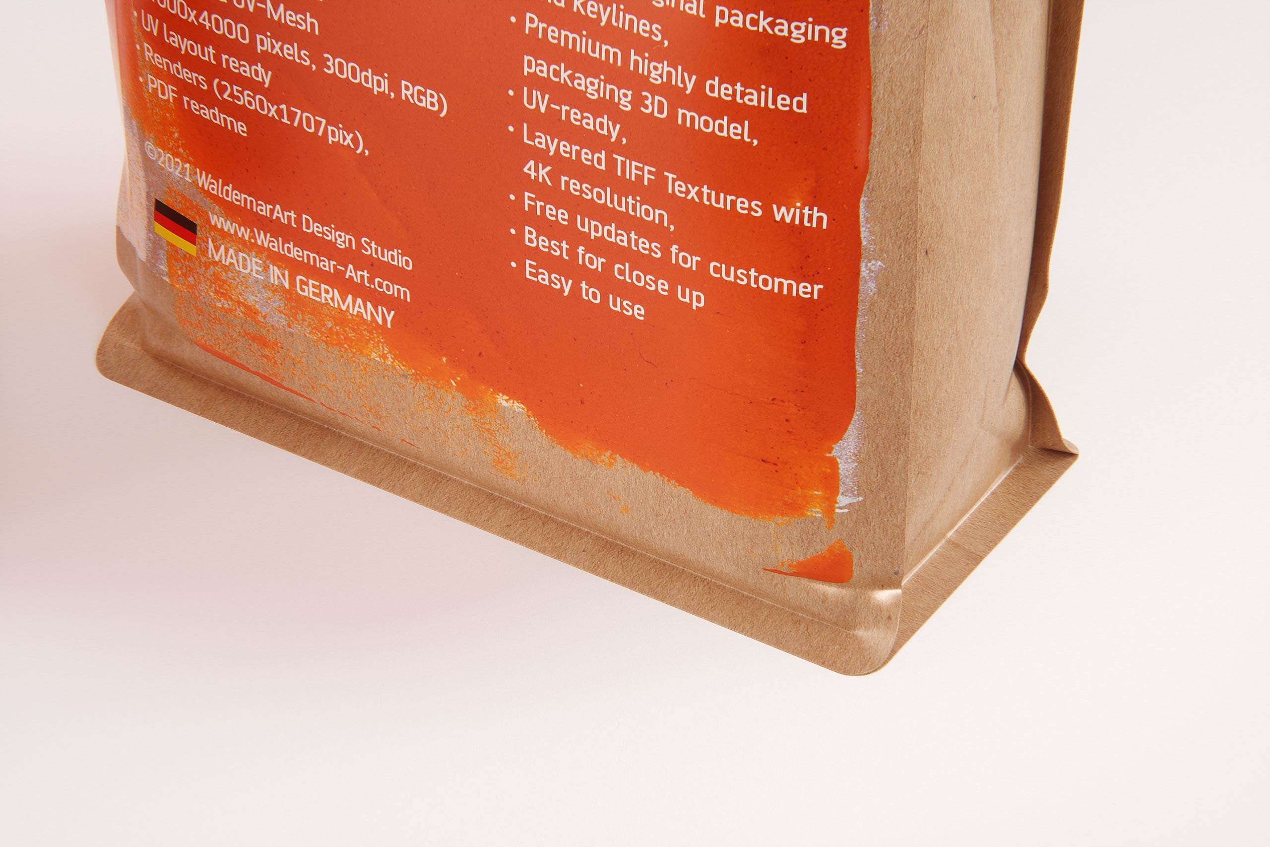 Paper Coffee Bag 500g with ZIP closure packaging 3D model