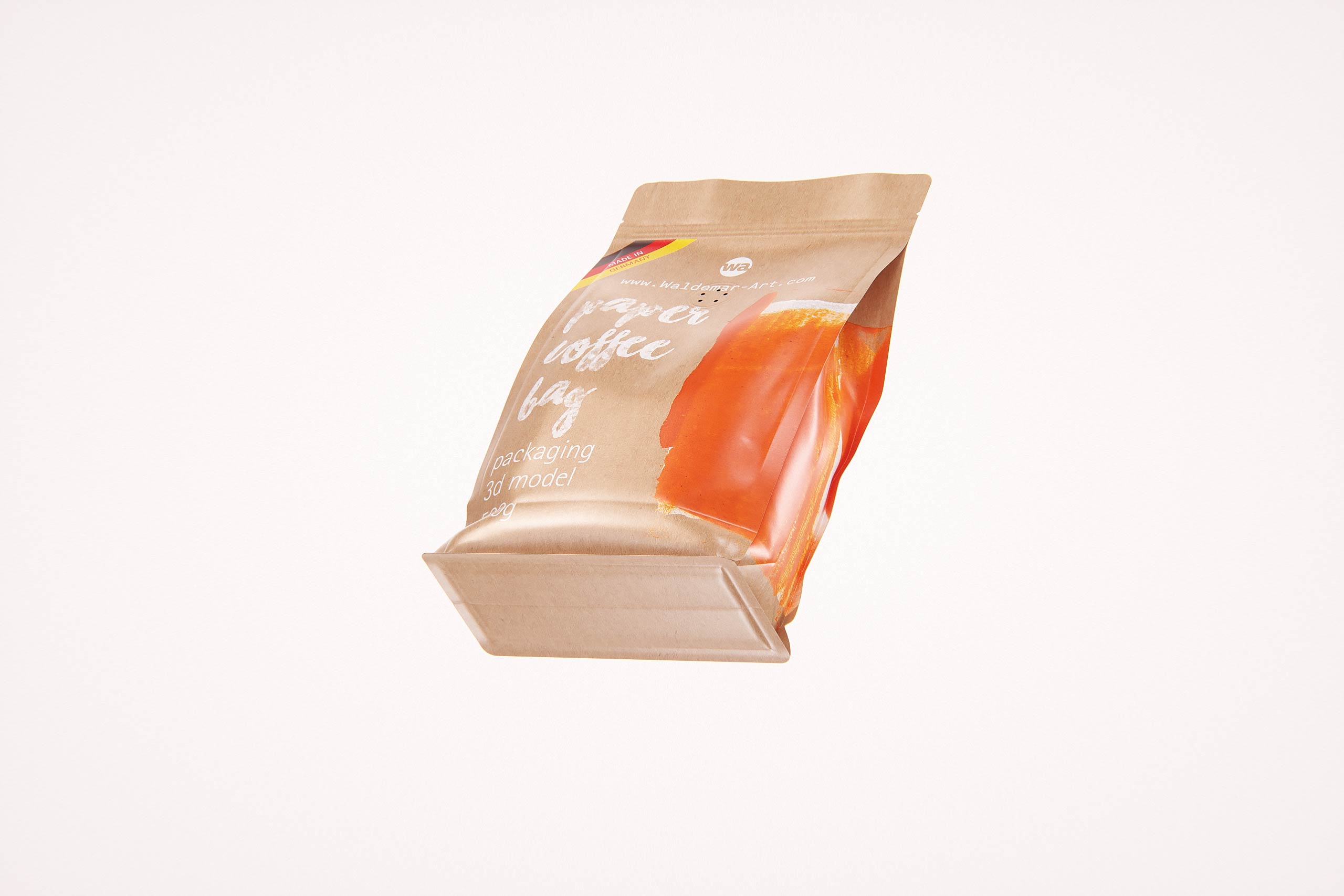 Paper Coffee Bag 500g with ZIP closure packaging 3D model