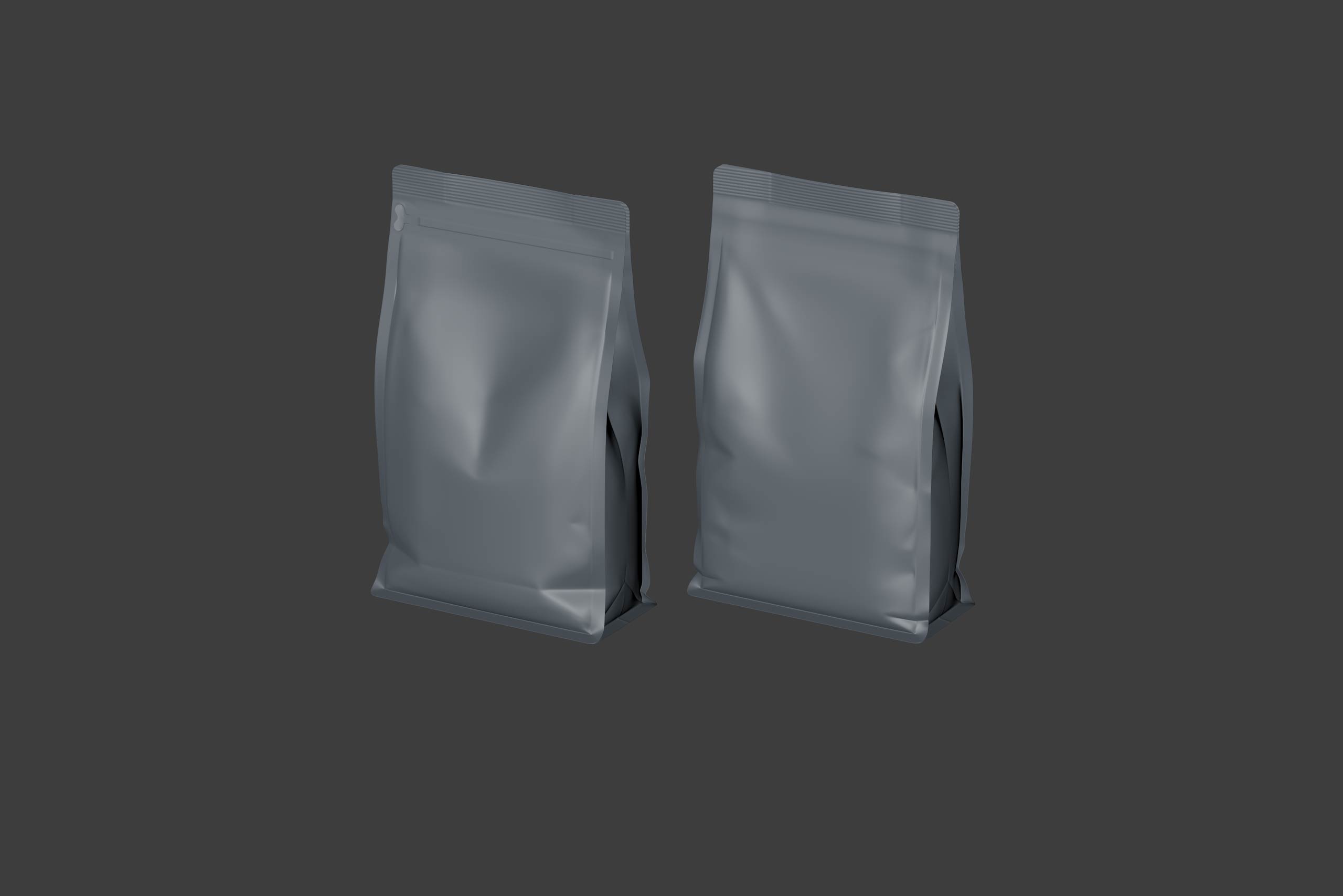 Premium packaging 3d model of Craft Paper Coffee Bag 500g with Rip Zip opening