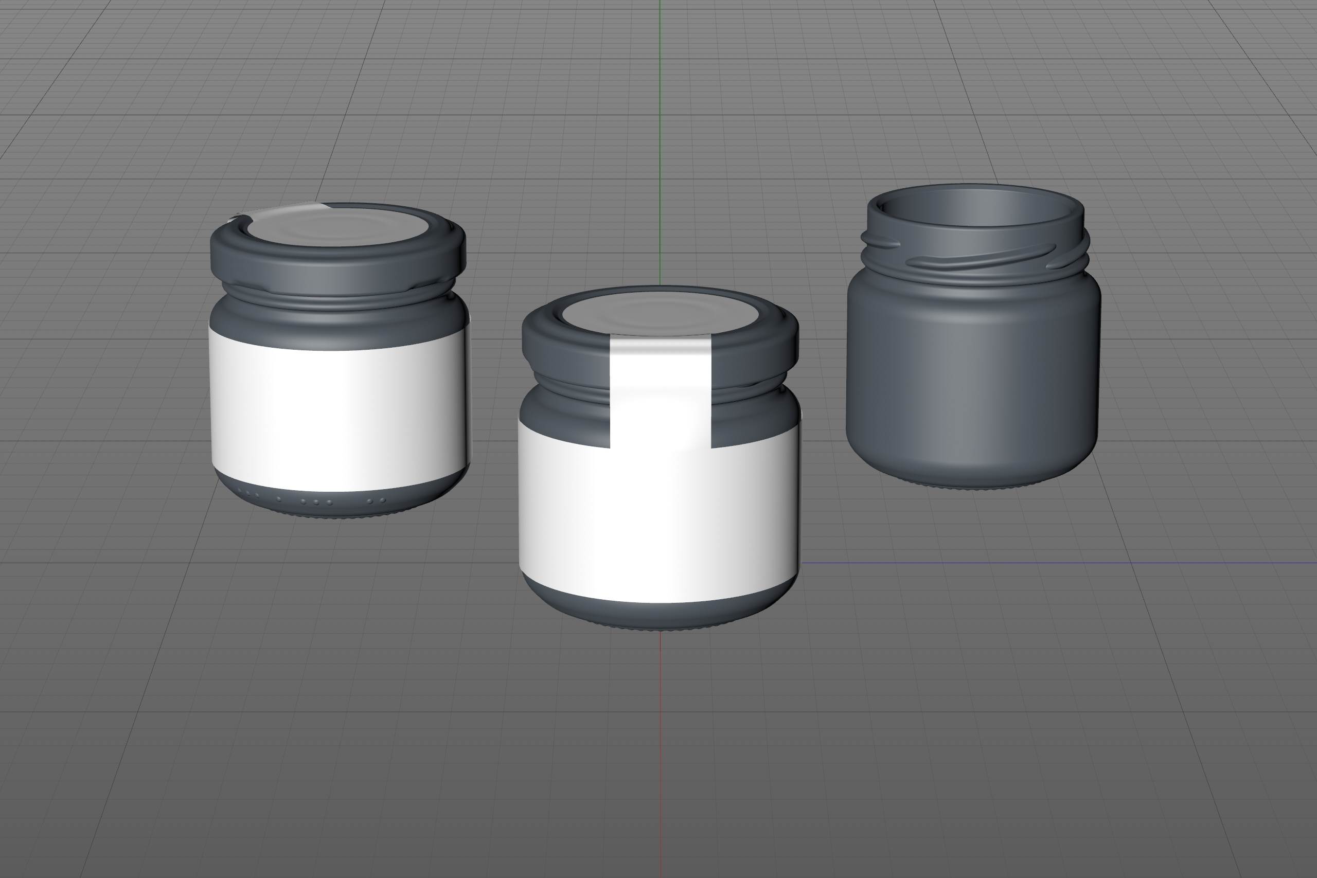 Pear Sauce Glass Jar 120g/90ml packaging 3d model