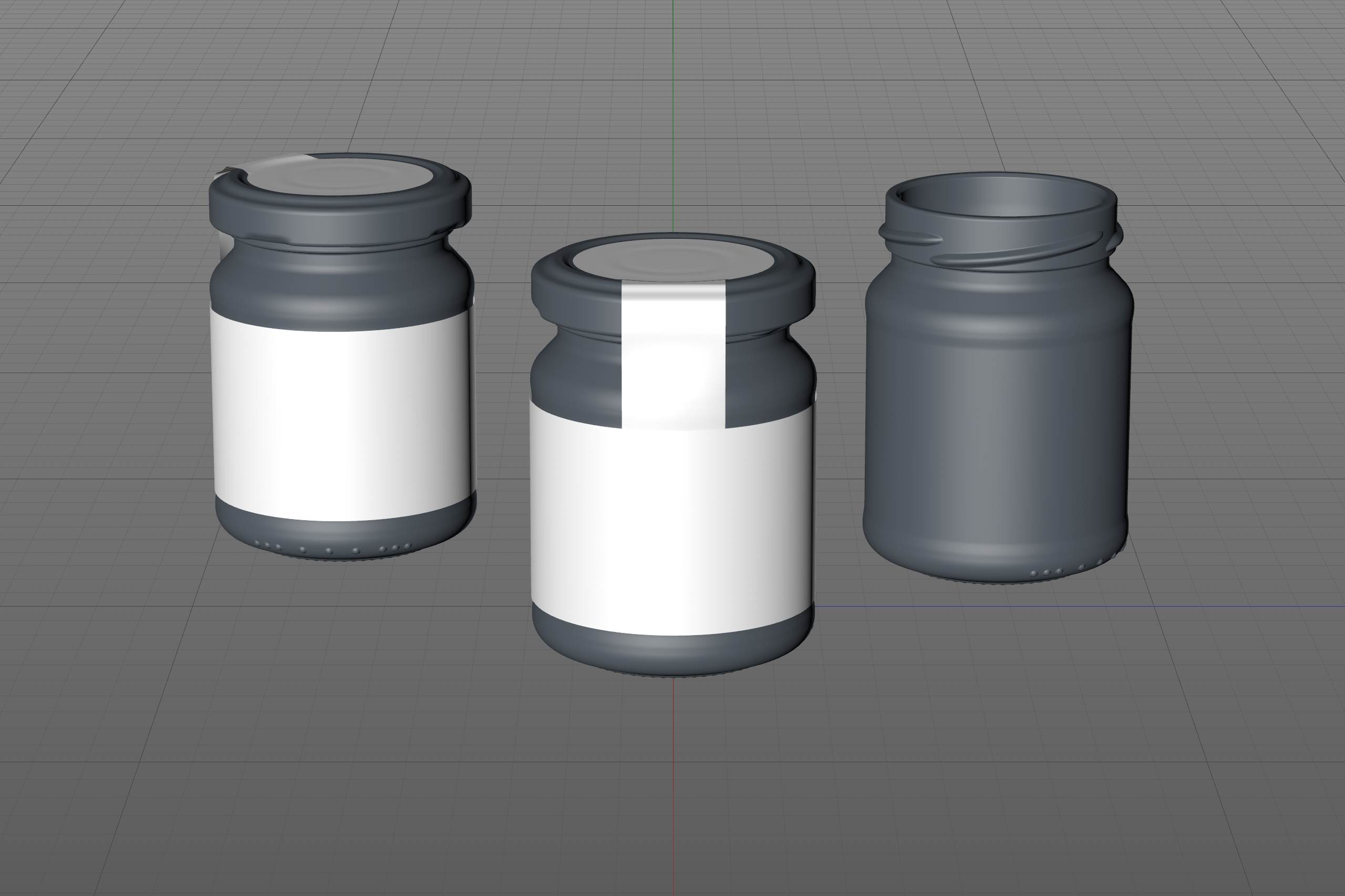 Pear Sauce Glass Jar 125ml packaging 3d model