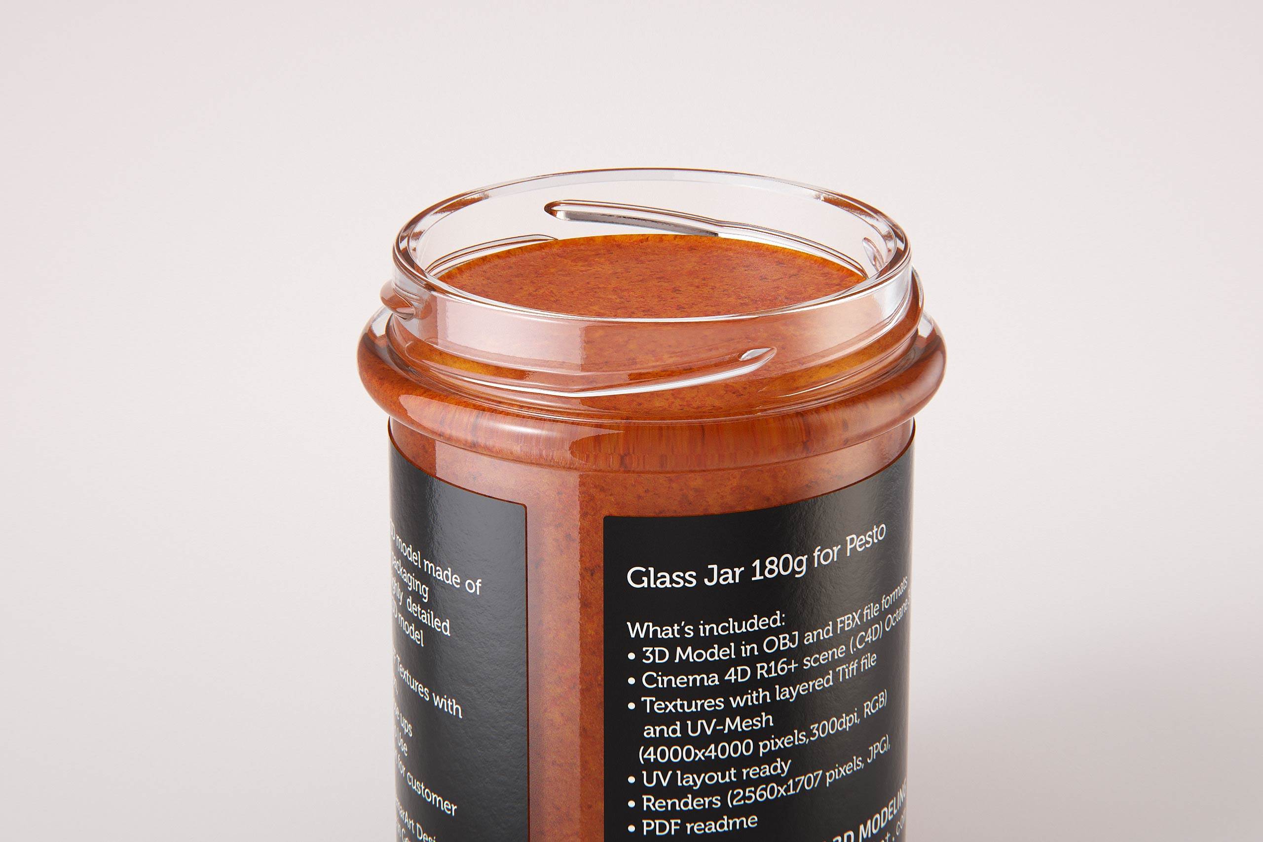 Pesto Calabrese glass jar 180g packaging 3d model