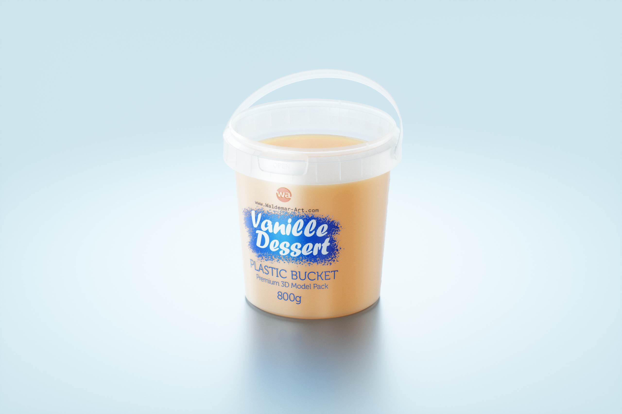 Vanille Dessert Plastic Bucket 800g premium packaging 3D model