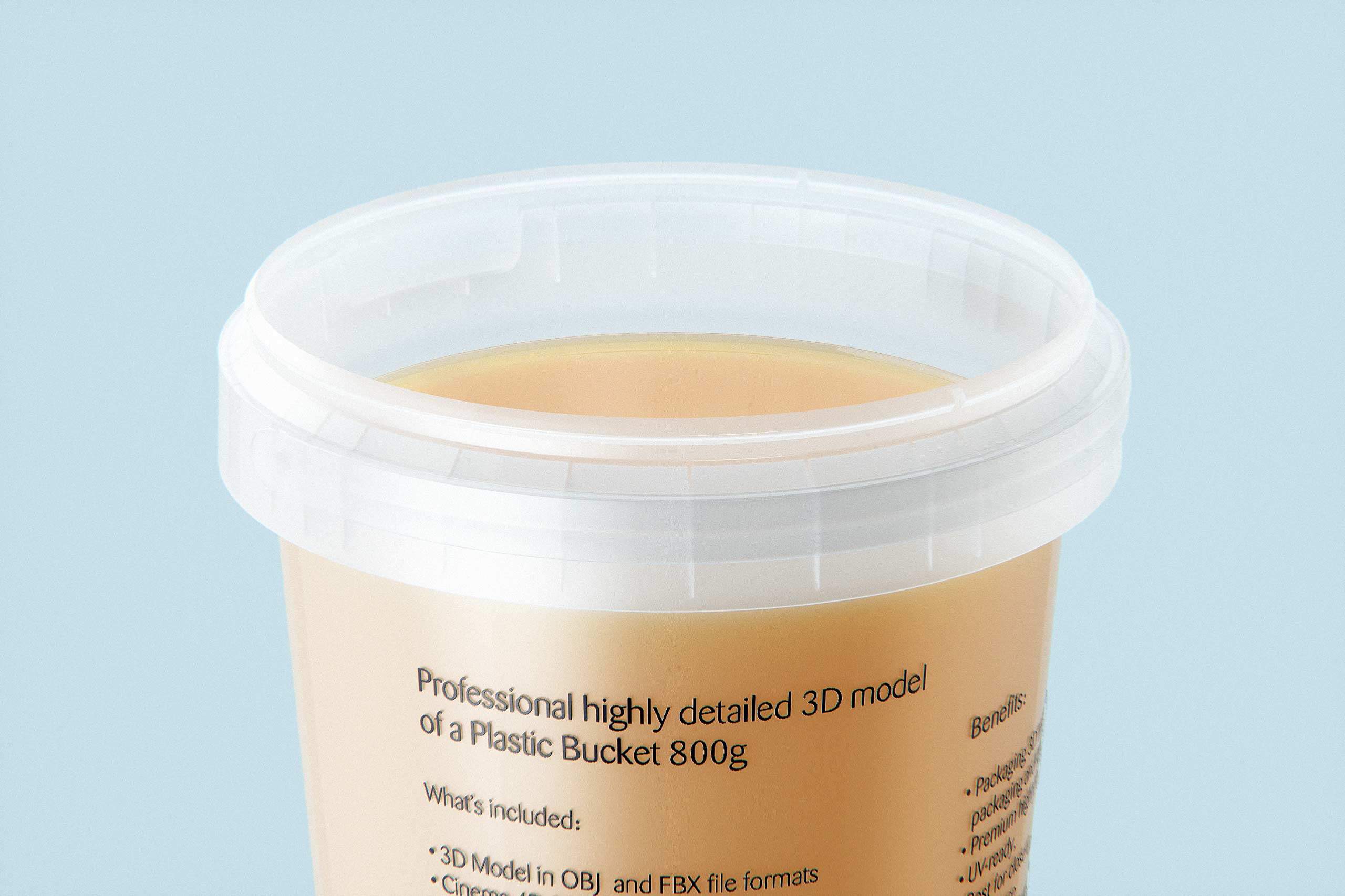 Vanille Dessert Plastic Bucket 800g premium packaging 3D model
