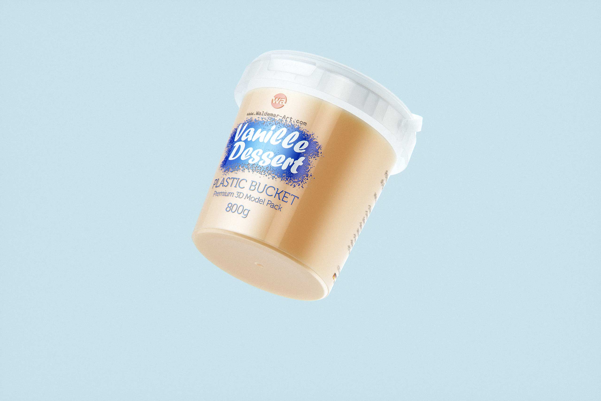 Vanille Dessert Plastic Bucket 800g premium packaging 3D model