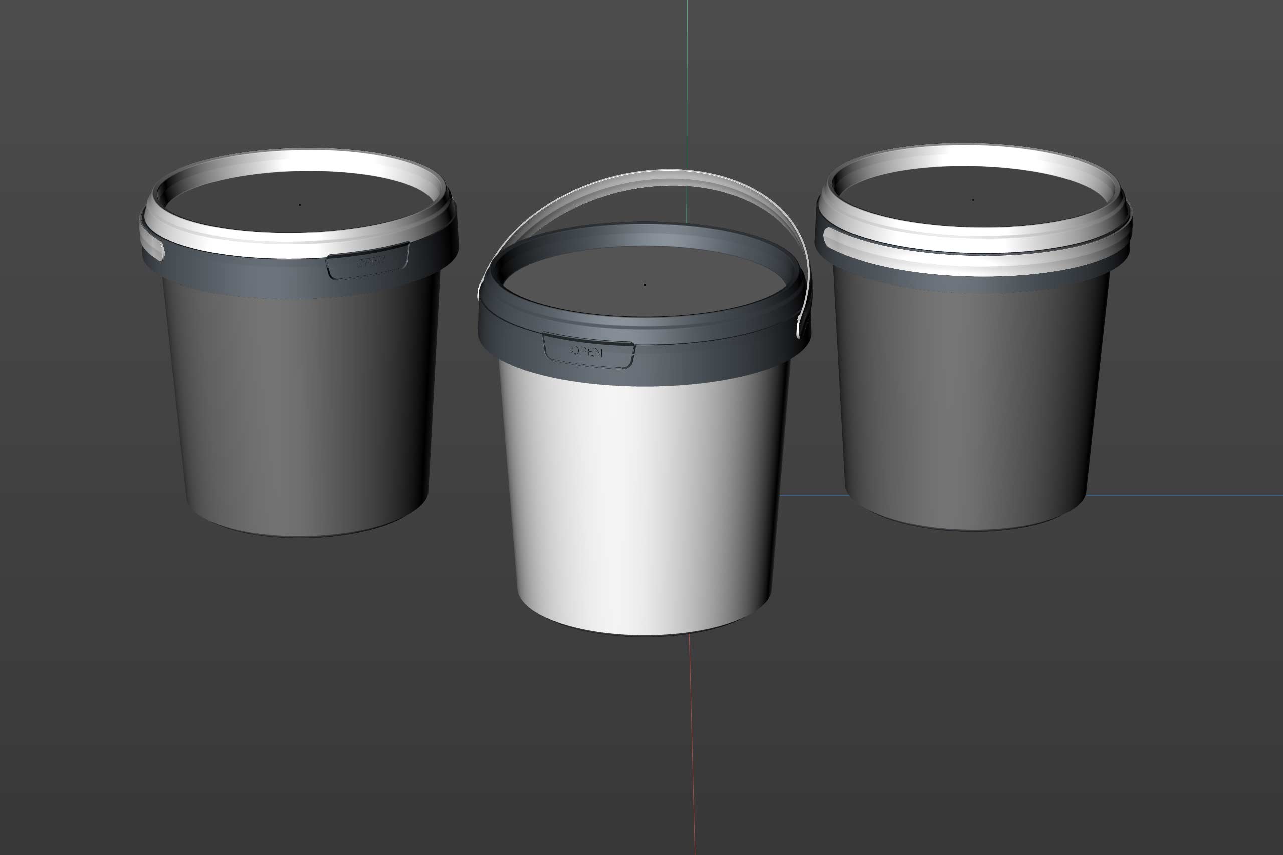 Vanille Dessert Plastic Bucket 800g premium packaging 3D model