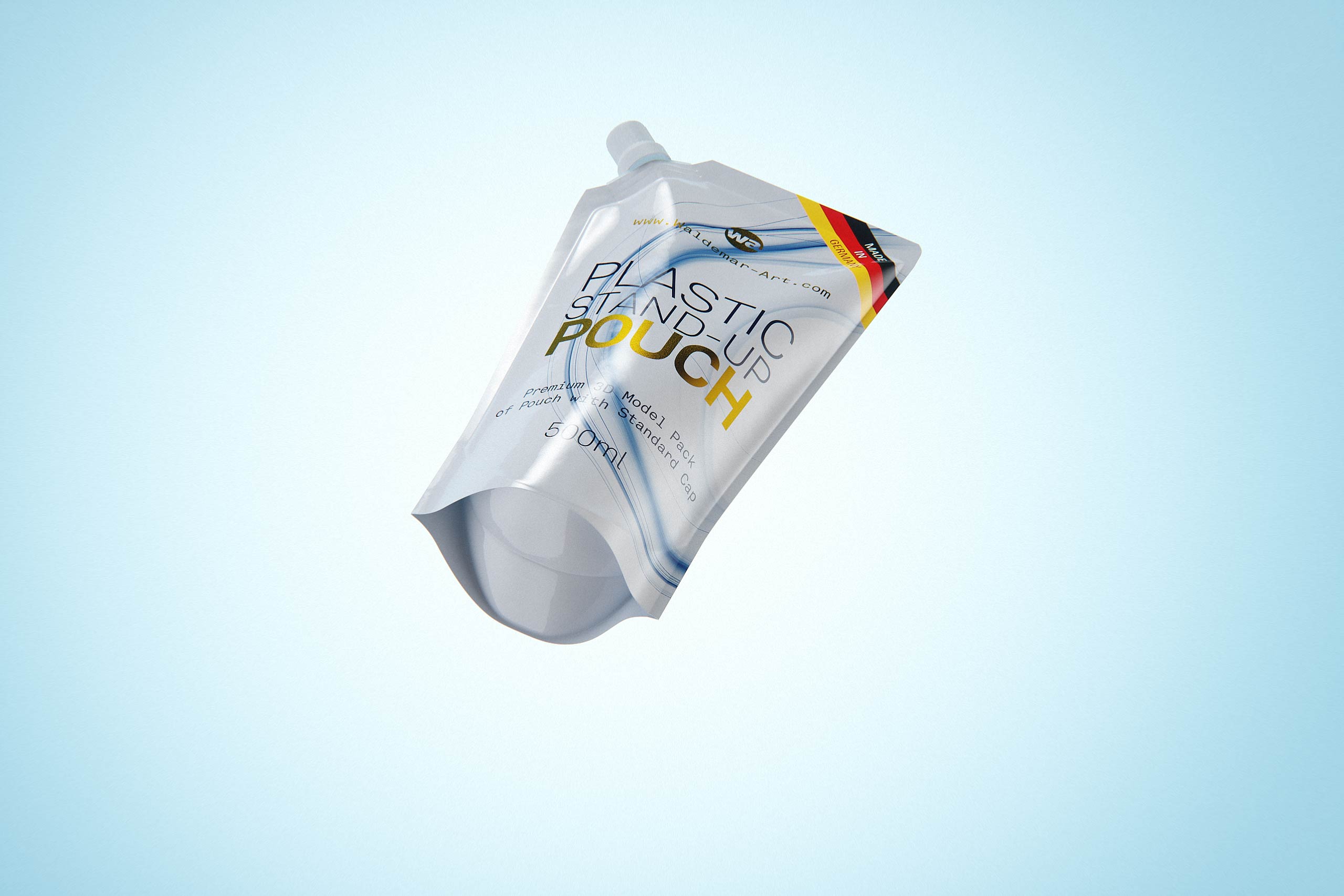 Plastic Stand-Up Pouch 500ml for hand wash packaging 3D model