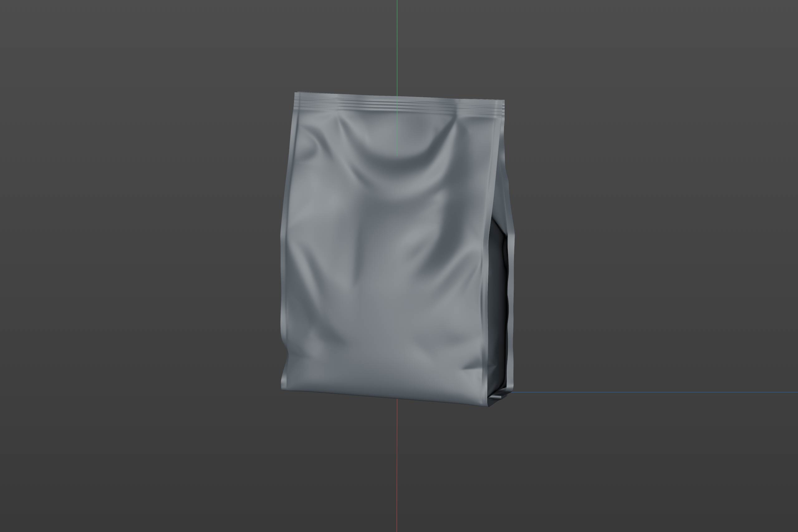 Premium 3D model of a 1kg/900g plastic bag of pet food packaging