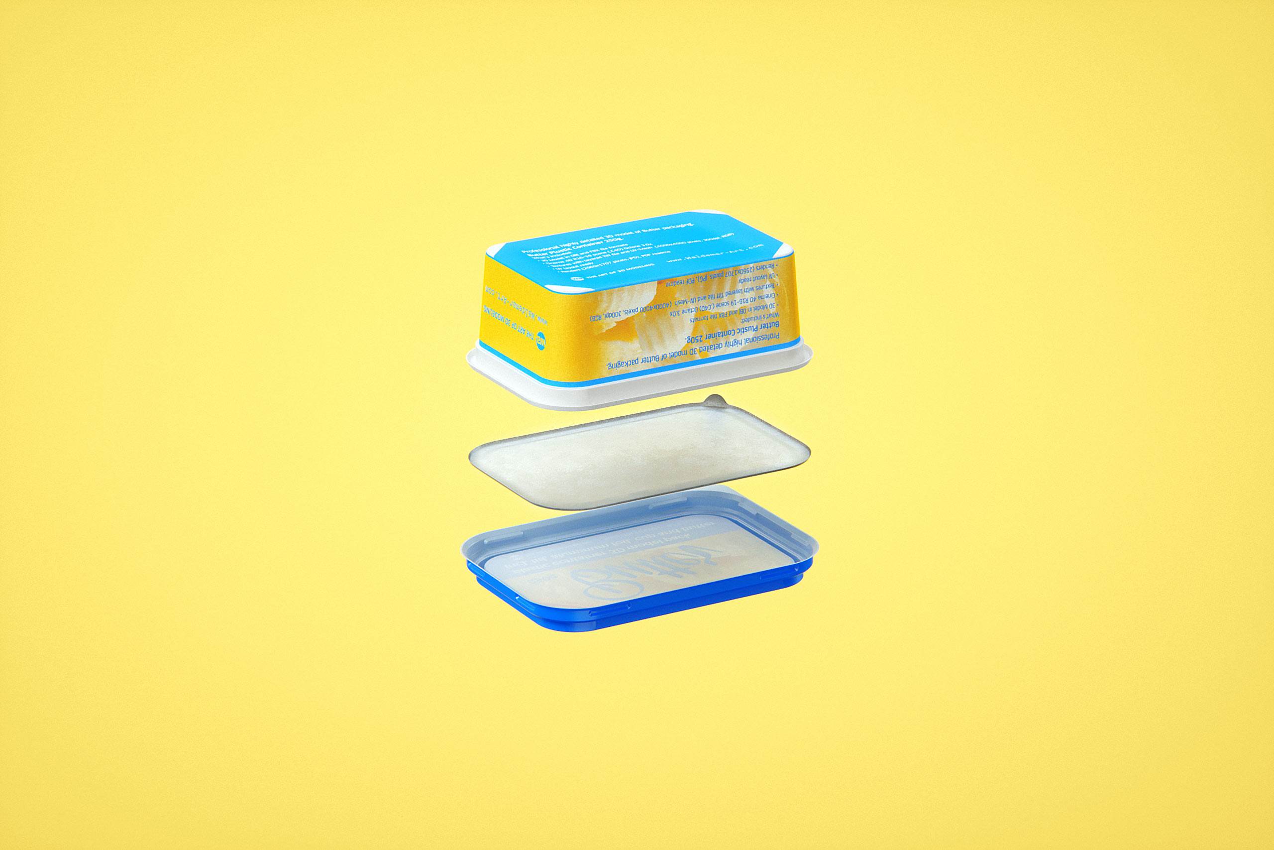 Butter Plastic Container Packagin 3D model pack 250g
