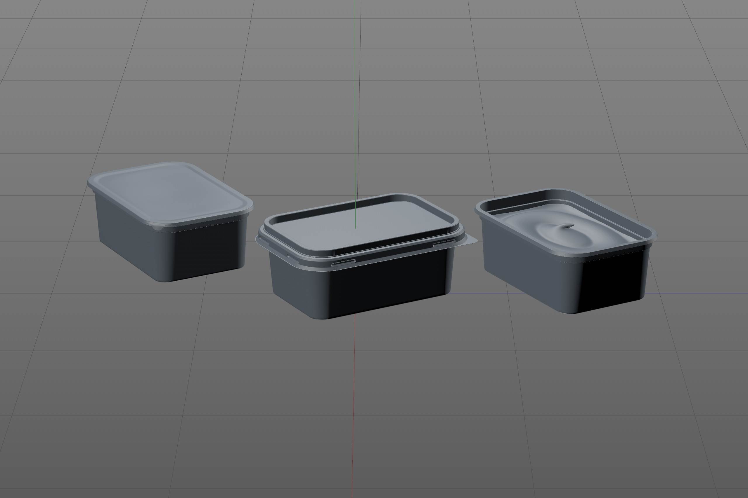 Butter Plastic Container Packagin 3D model pack 250g