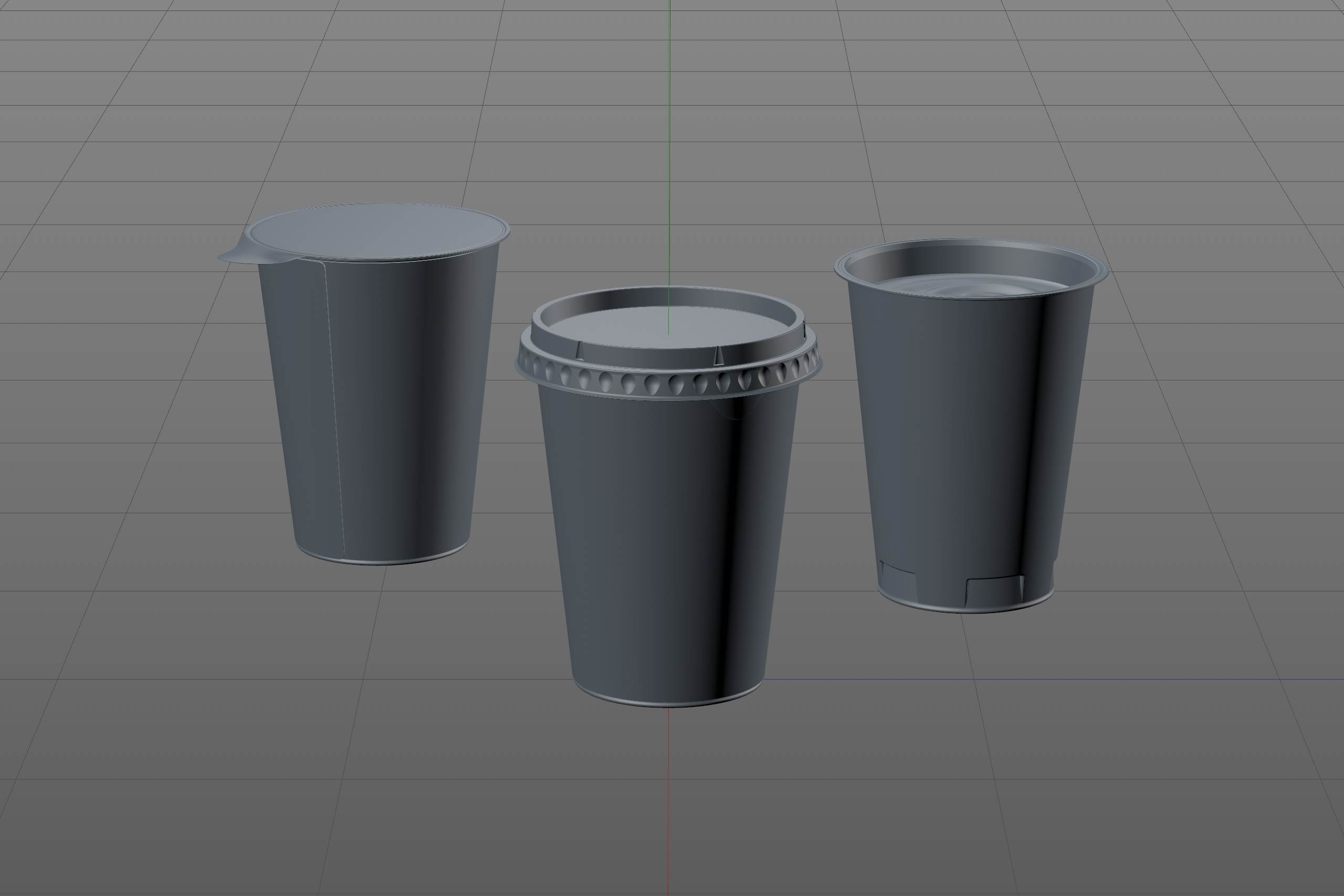 Yoghurt Plastic Cup 400ml Premium packaging 3D model