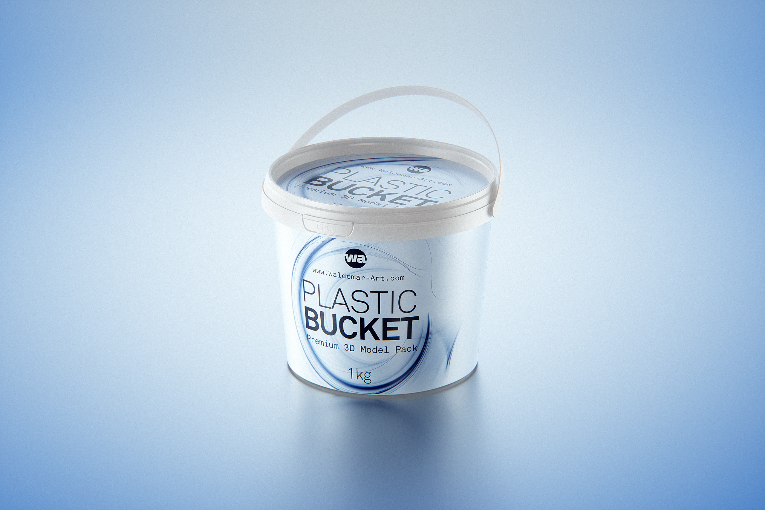 Plastic Bucket 1000g/1Kg premium packaging 3D model / WA Design Studio