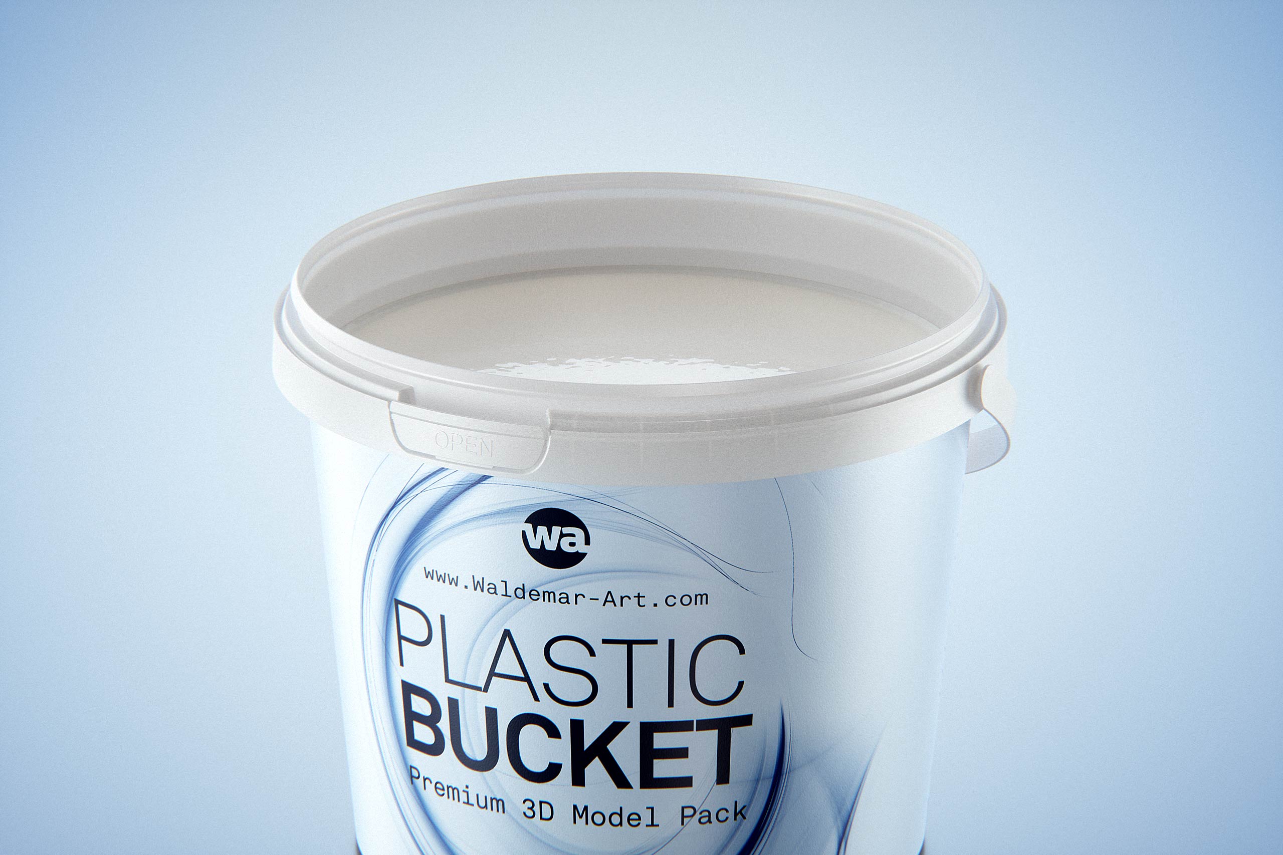 Plastic Bucket 1000g/1Kg premium packaging 3D model
