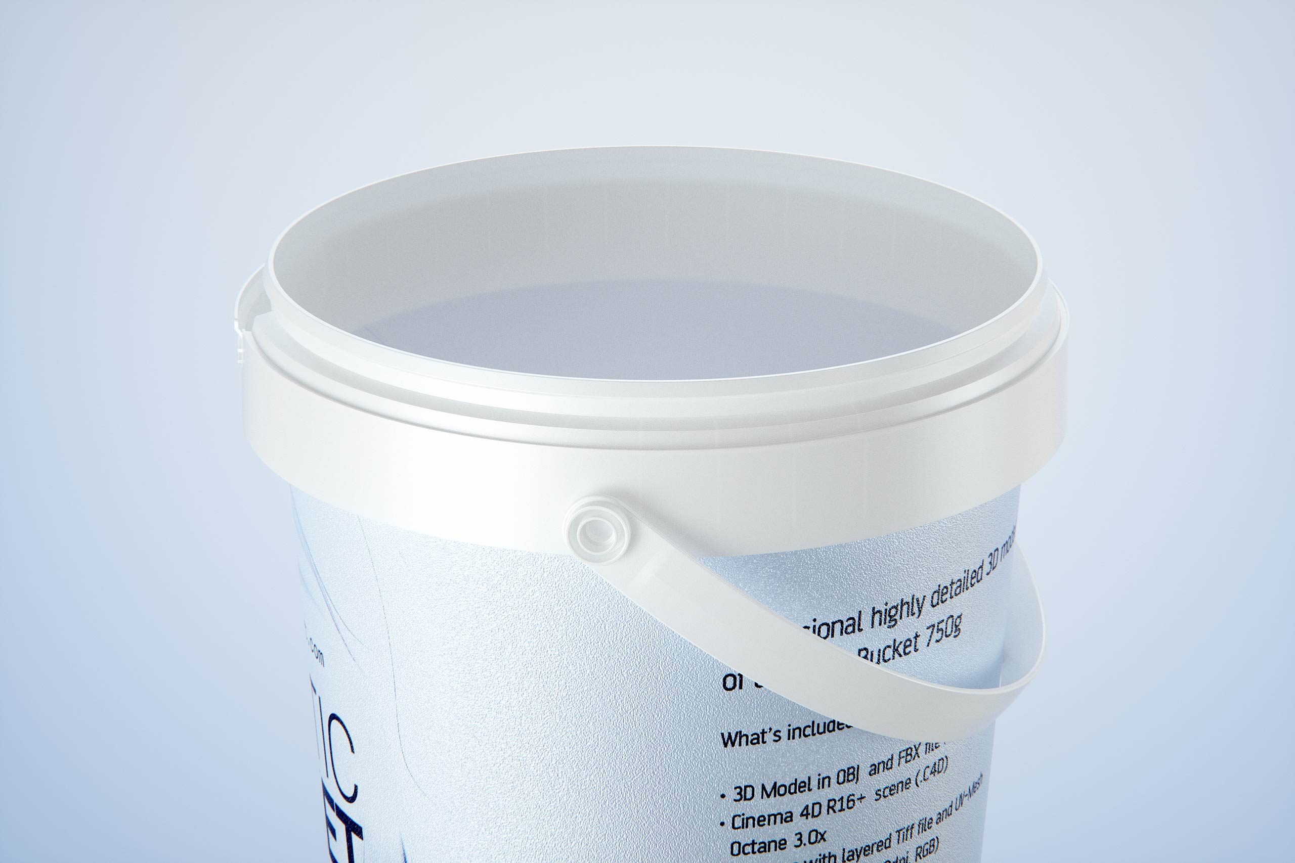 Plastic Bucket 750g packaging 3D model