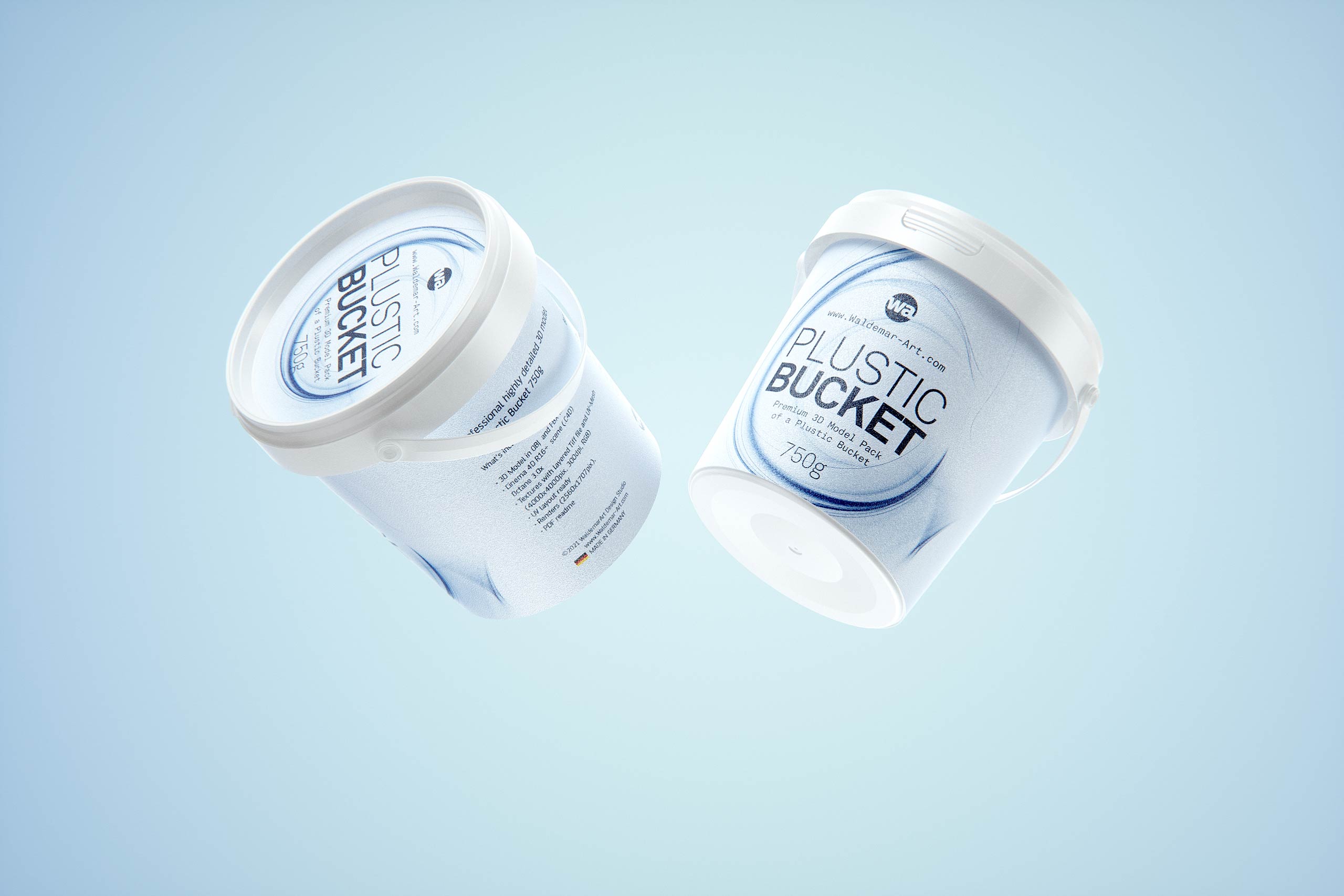Plastic Bucket 750g packaging 3D model