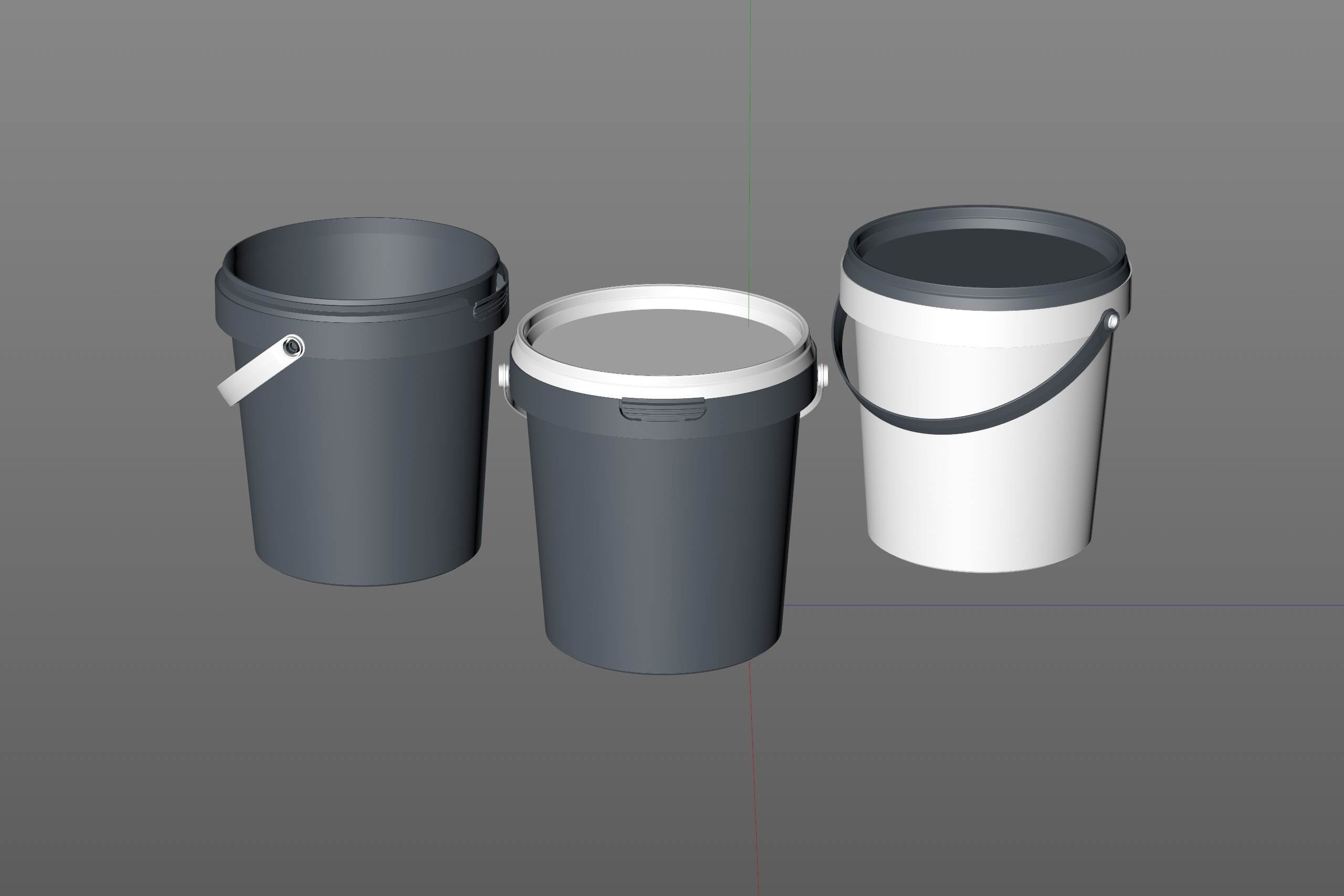 Plastic Bucket 750g packaging 3D model