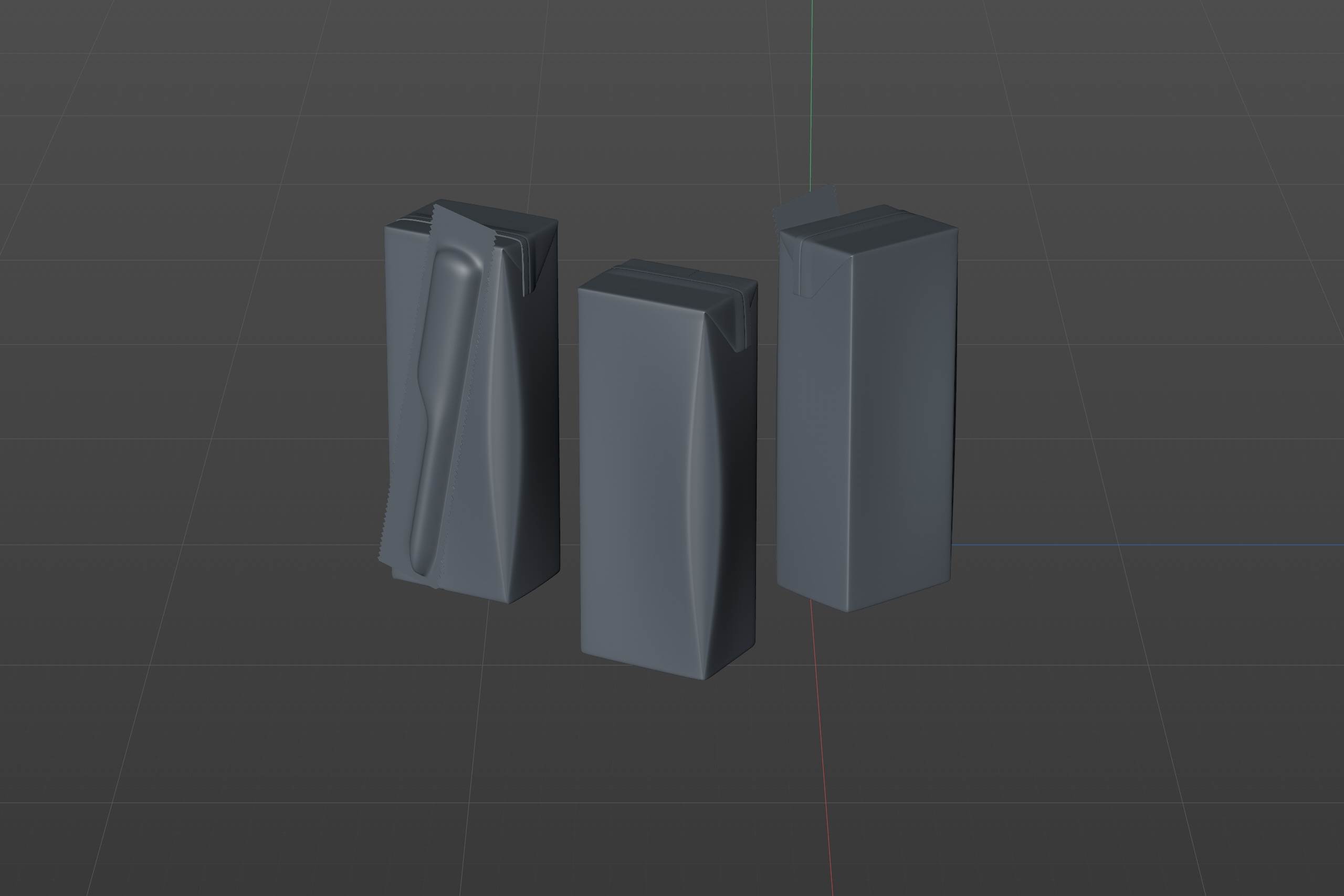 Tetra Pack Brick Slim Leaf 200ml with a Straw packaging 3D model pak