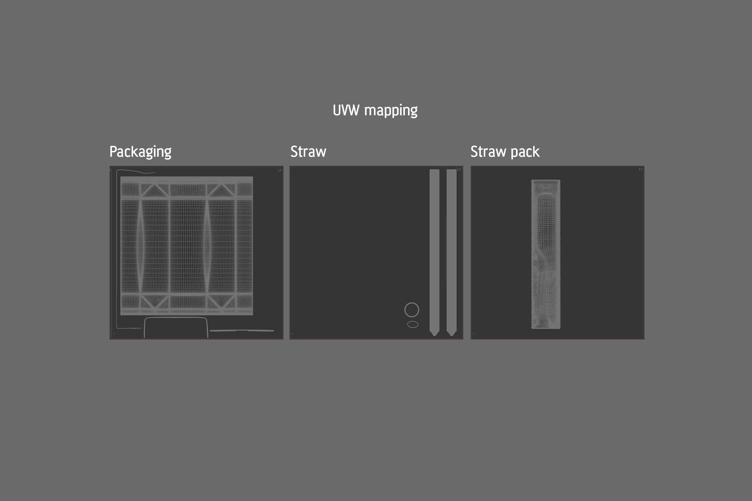 Tetra Pack Brick Slim Leaf 200ml with a Straw packaging 3D model pak