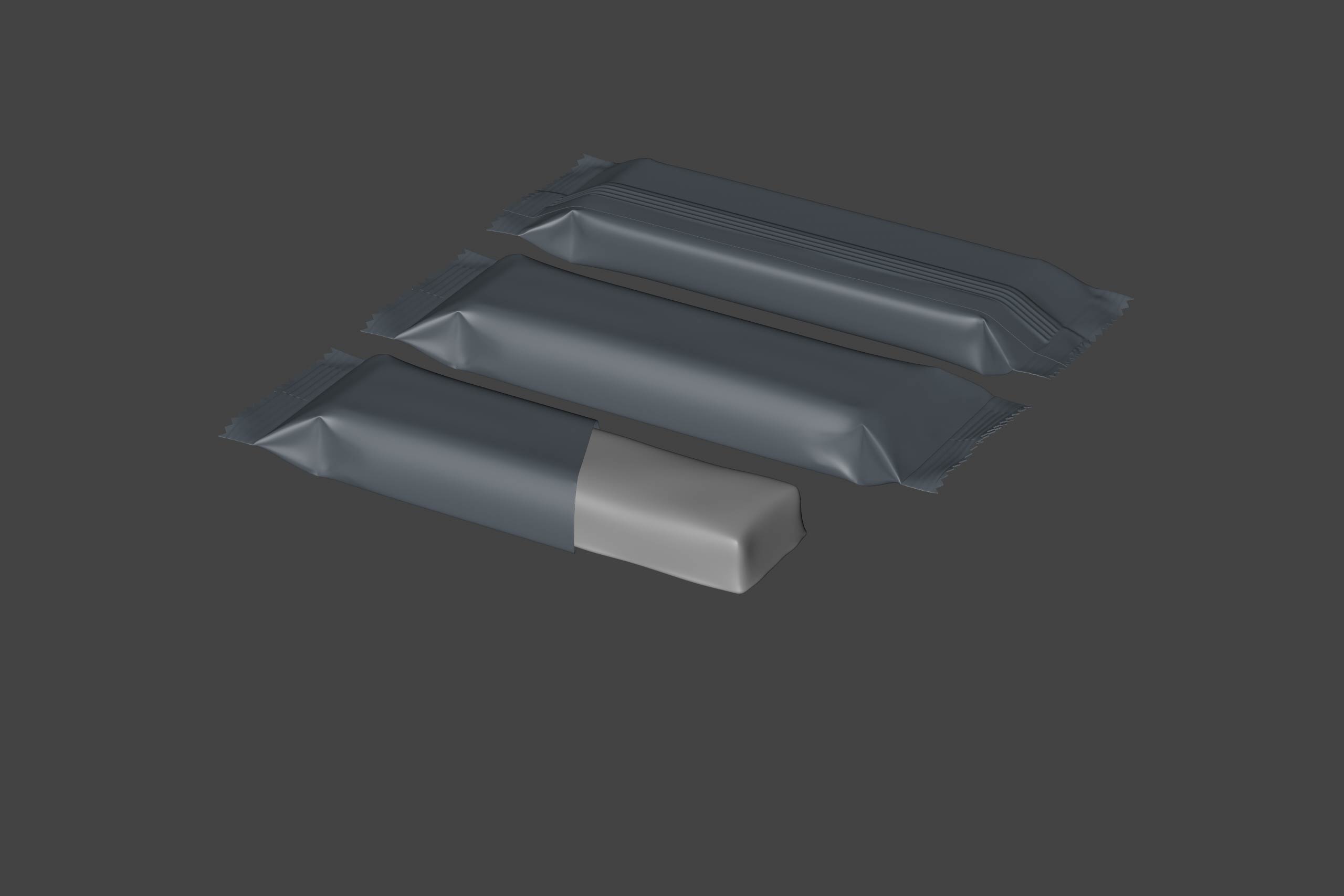 Protein / Snack bar (55g) with partially opened packaging premium 3D model