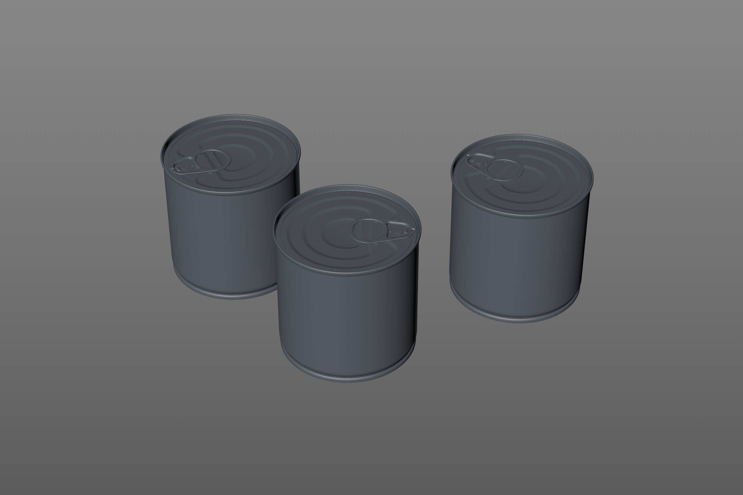 Packaging 3D model of the Tin metal can 250g with pull open
